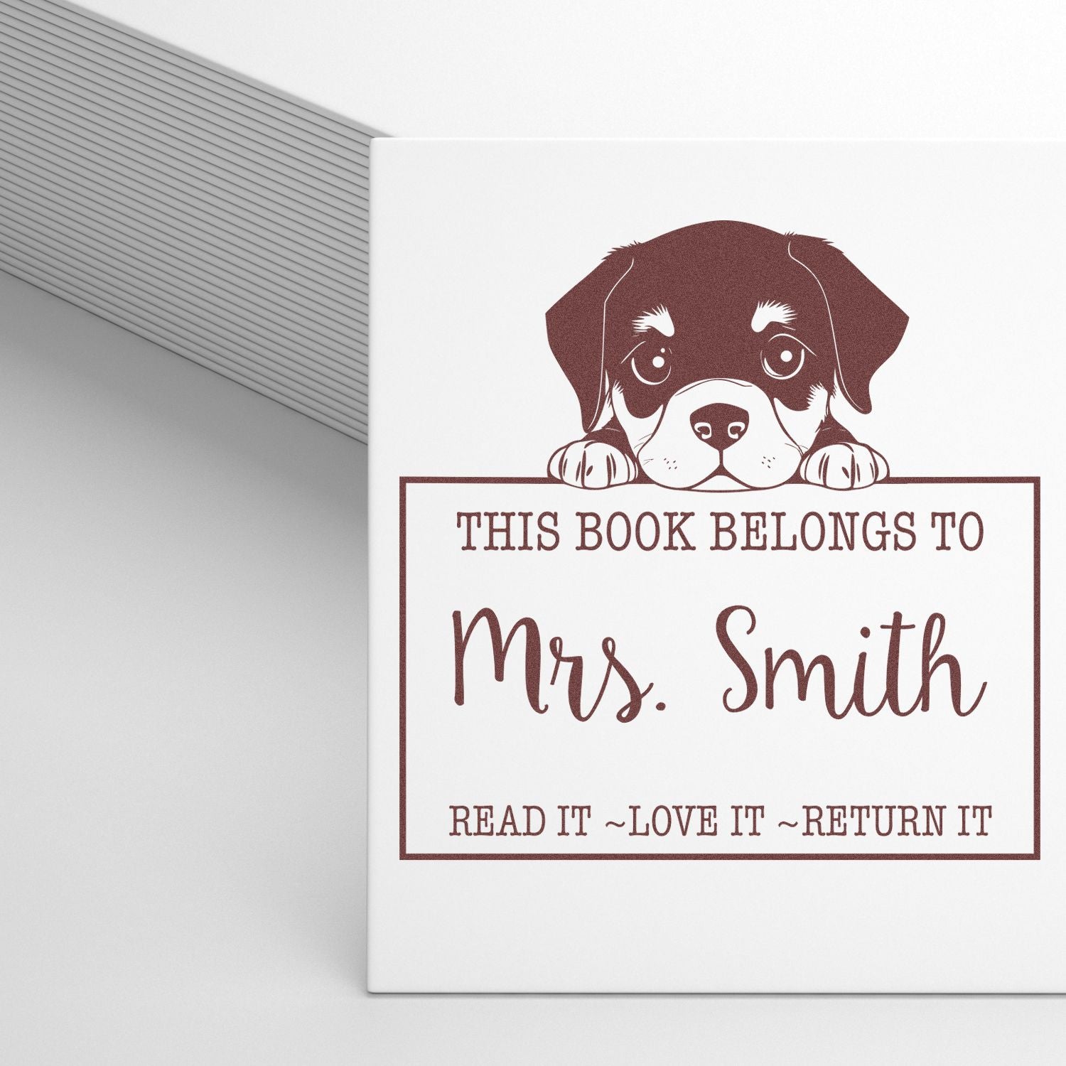 Rottweiler Custom-Made Read It Return It Rubber Stamp - Engineer Seal Stamps