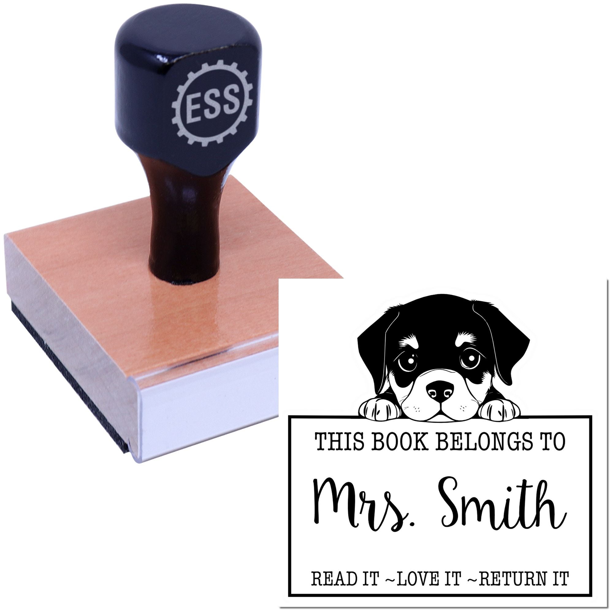 Rottweiler Custom-Made Read It Return It Rubber Stamp