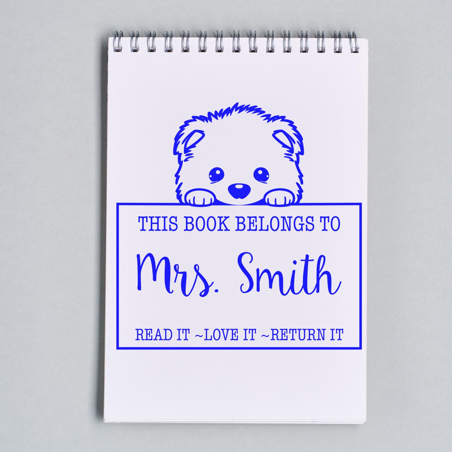 Adorable Self-Inking Samoyed Personalized Read It Love It Return It For Kids Stamp - Engineer Seal Stamps