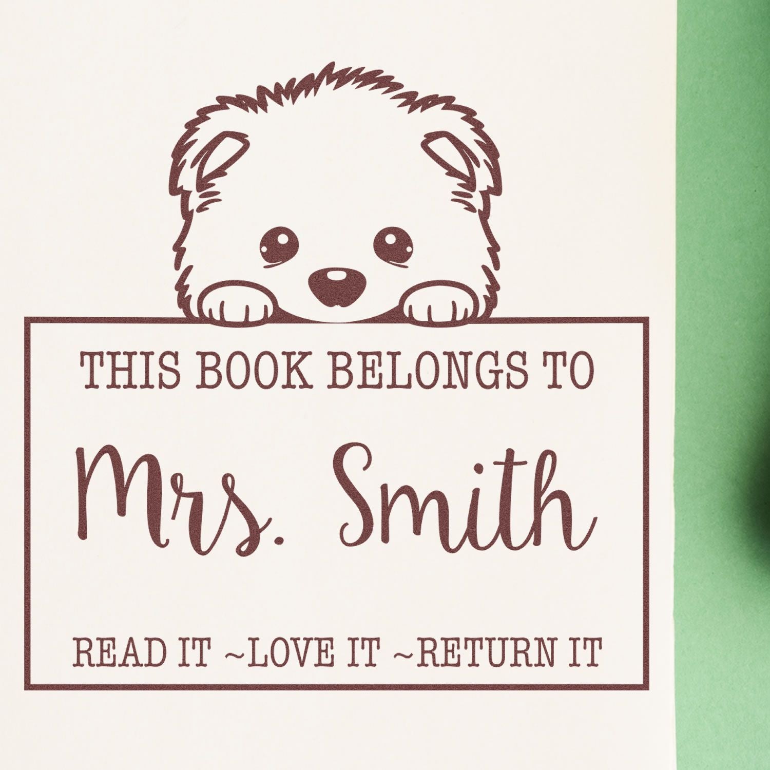 Slim Samoyed Customized Read It Love It Return It For Book Sharing Stamp - Engineer Seal Stamps