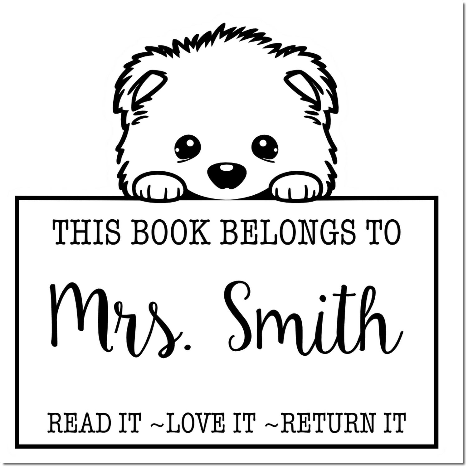 Adorable Self-Inking Samoyed Personalized Read It Love It Return It For Kids Stamp - Engineer Seal Stamps