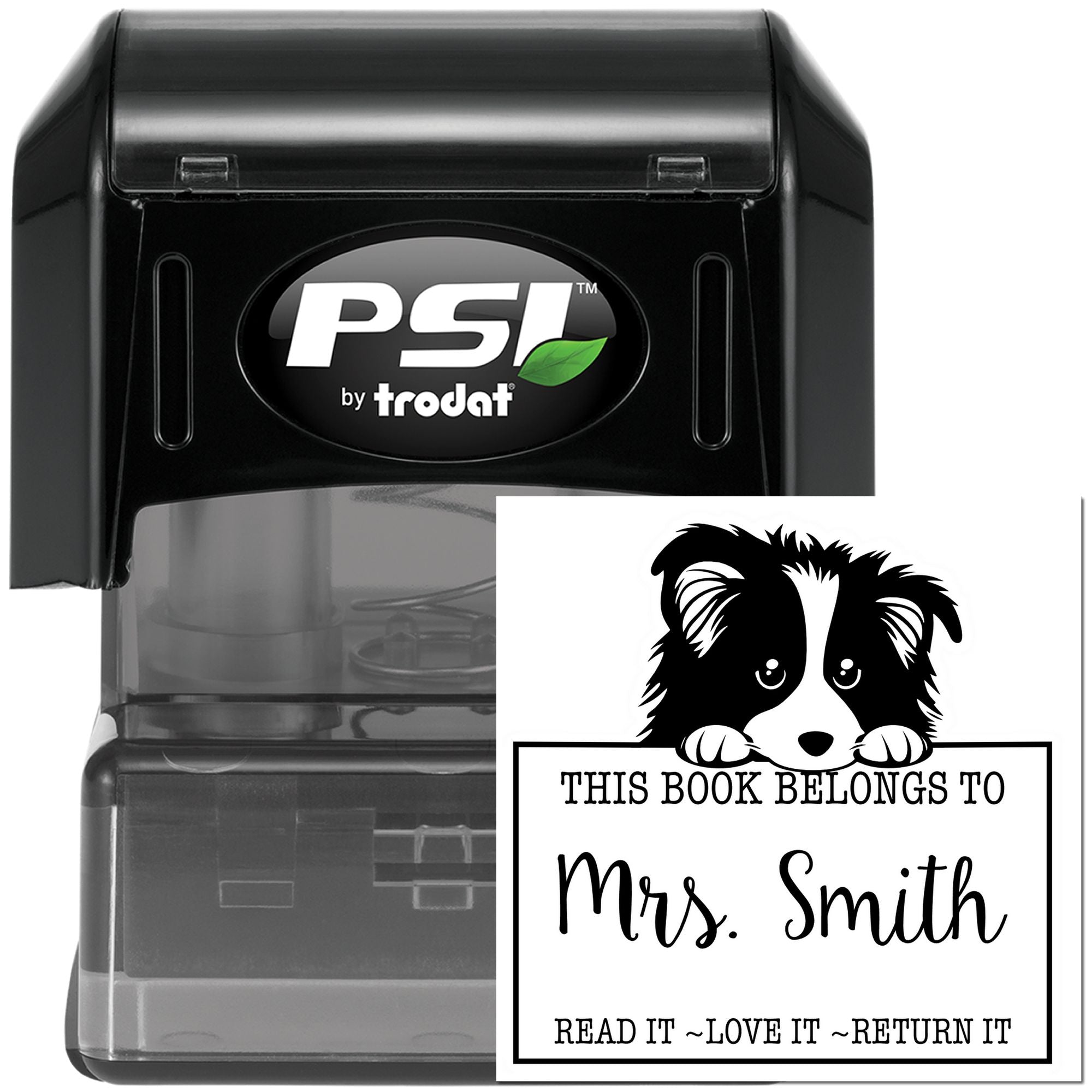 Pre-Inked Shetland Sheepdog Personalized Property Of Library Stamp - Engineer Seal Stamps