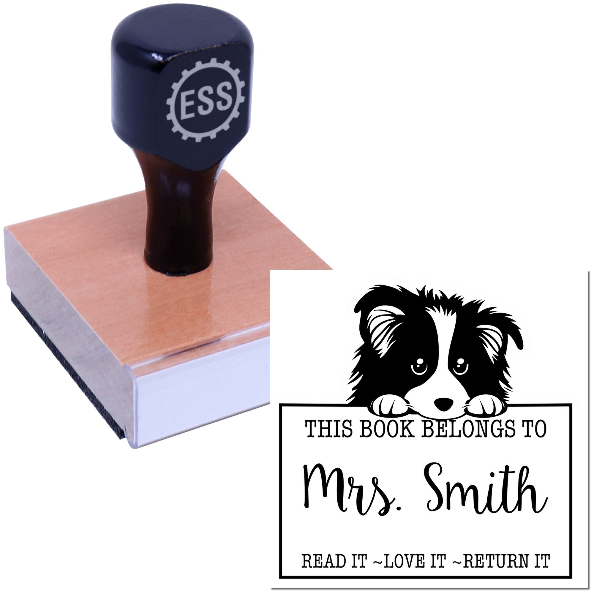 Shetland Sheepdog Custom-Made This Book Belongs To Rubber Stamp