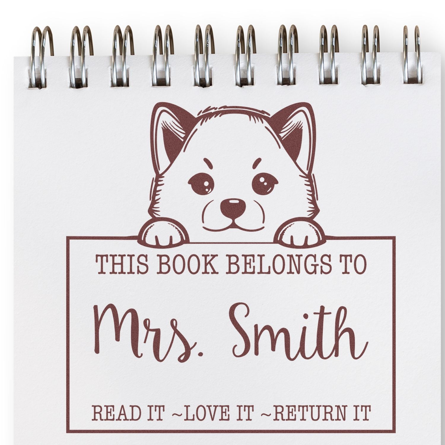 Shiba Inu Custom-Made This Book Belongs To Rubber Stamp - Engineer Seal Stamps