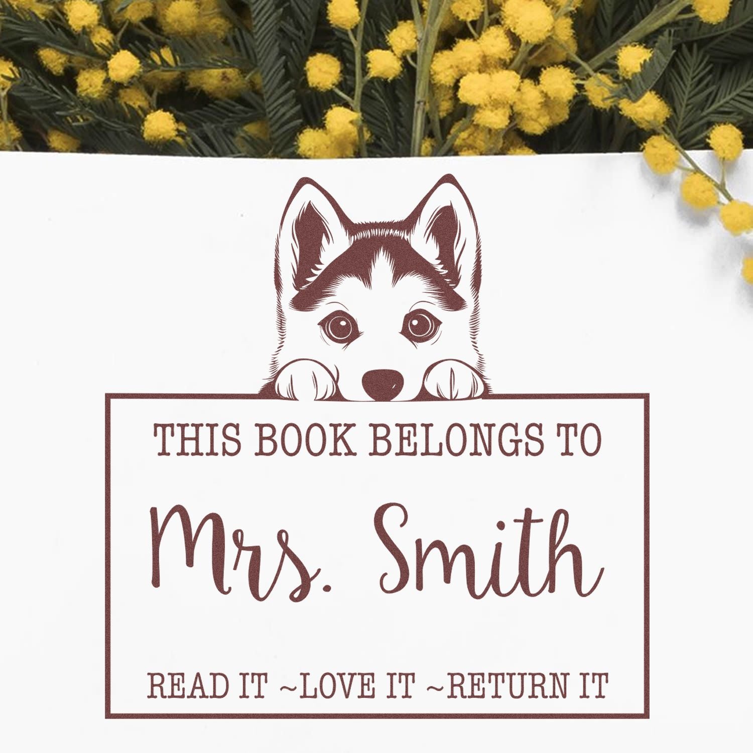 Slim Siberian Husky Customized Read It Love It Return It Customized Stamp - Engineer Seal Stamps