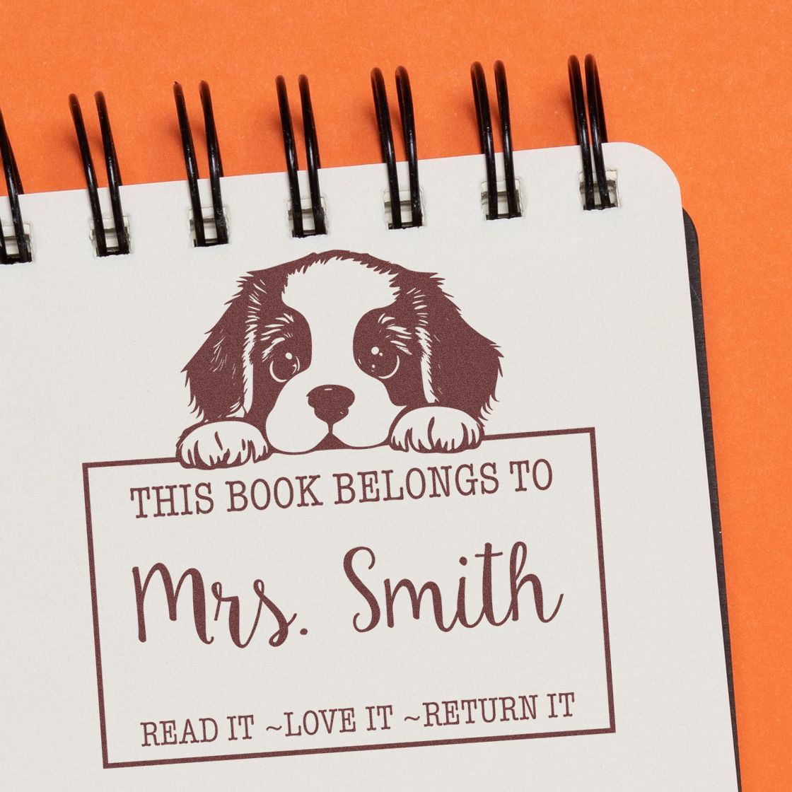Self-Inking St Bernard Personalized Read It Love It Return It Stamp - Engineer Seal Stamps
