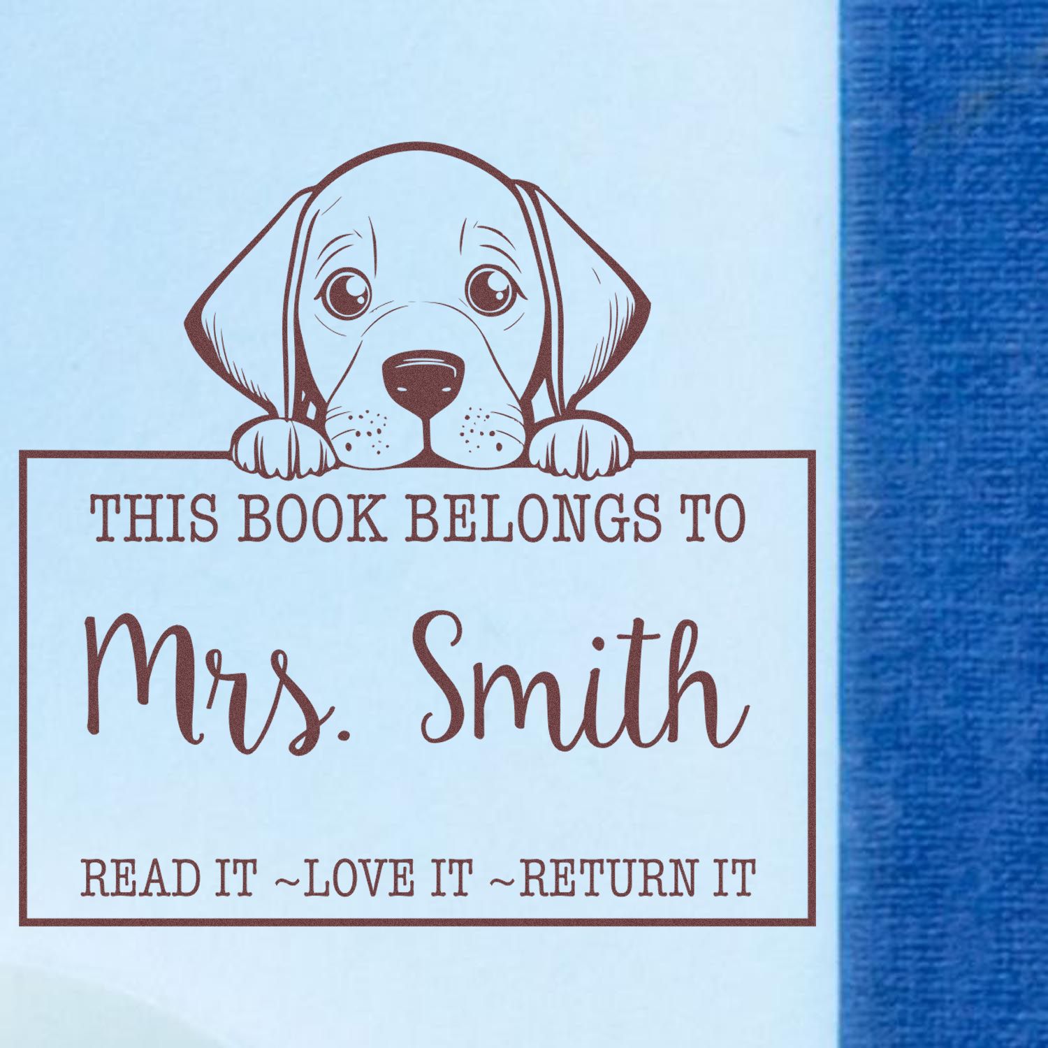 Pre-Inked Vizsla Personalized Library Book Stamp - Engineer Seal Stamps