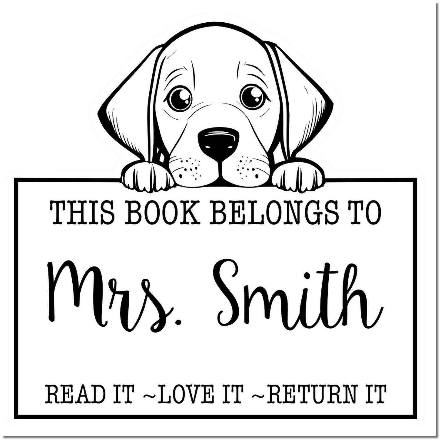 Self-Inking Vizsla Personalized Read It Love It Return It Stamp - Engineer Seal Stamps