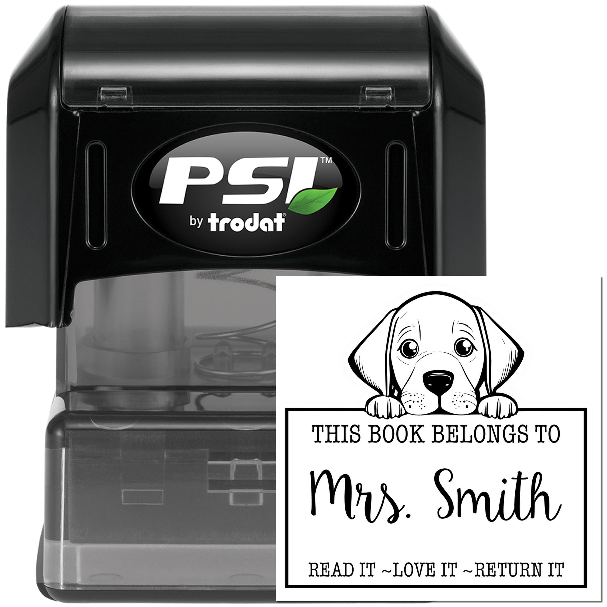 Pre-Inked Vizsla Personalized Library Book Stamp - Engineer Seal Stamps