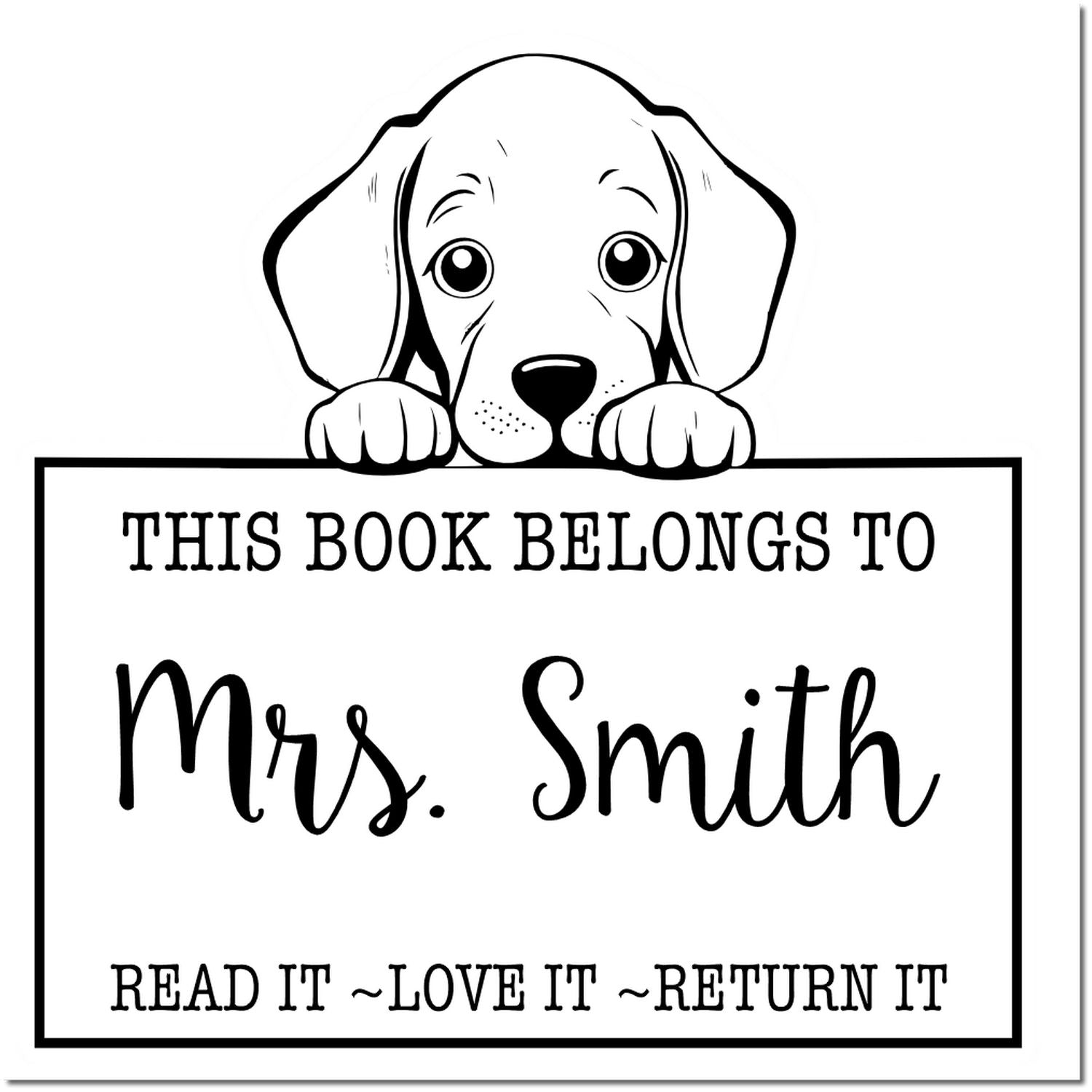 Pre-Inked Weimaraner Personalized Librarian Stamp - Engineer Seal Stamps