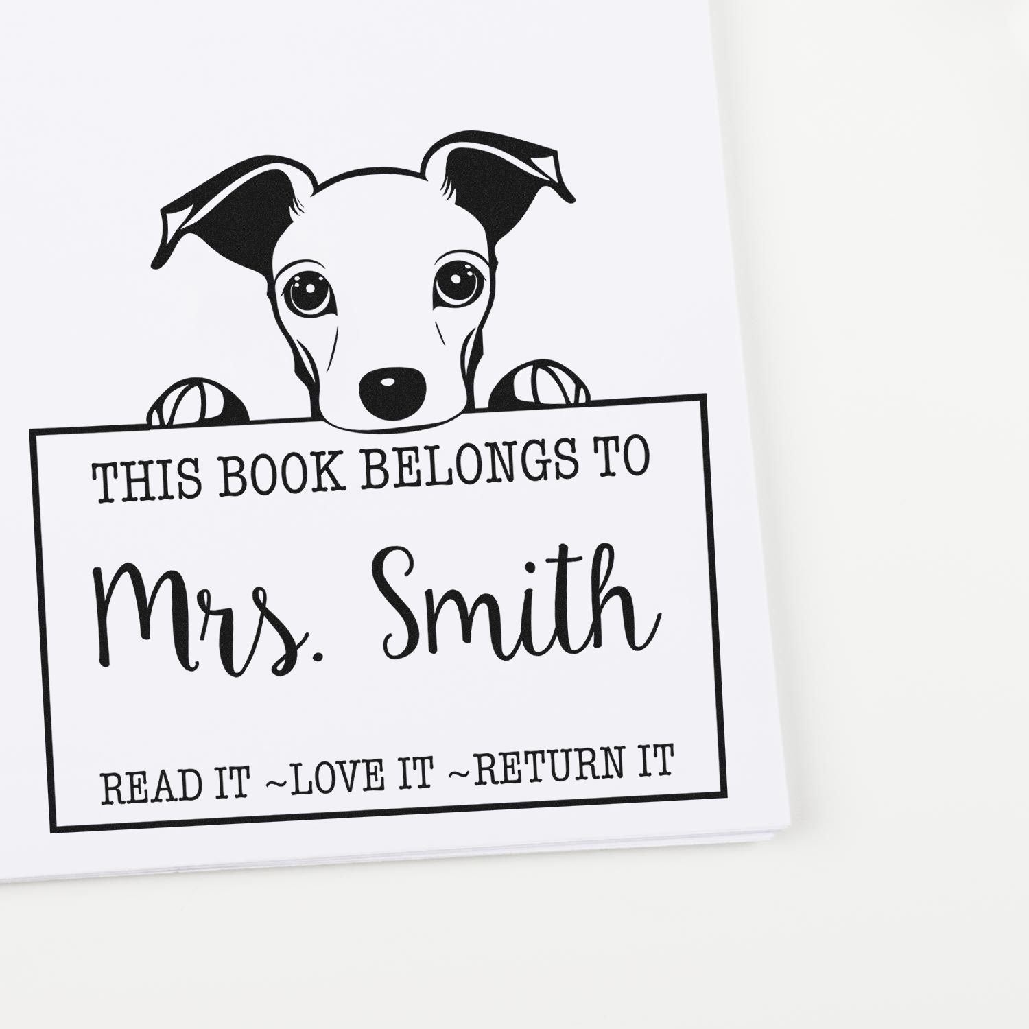 Slim Whippet Customized Personal Library Stamp - Engineer Seal Stamps