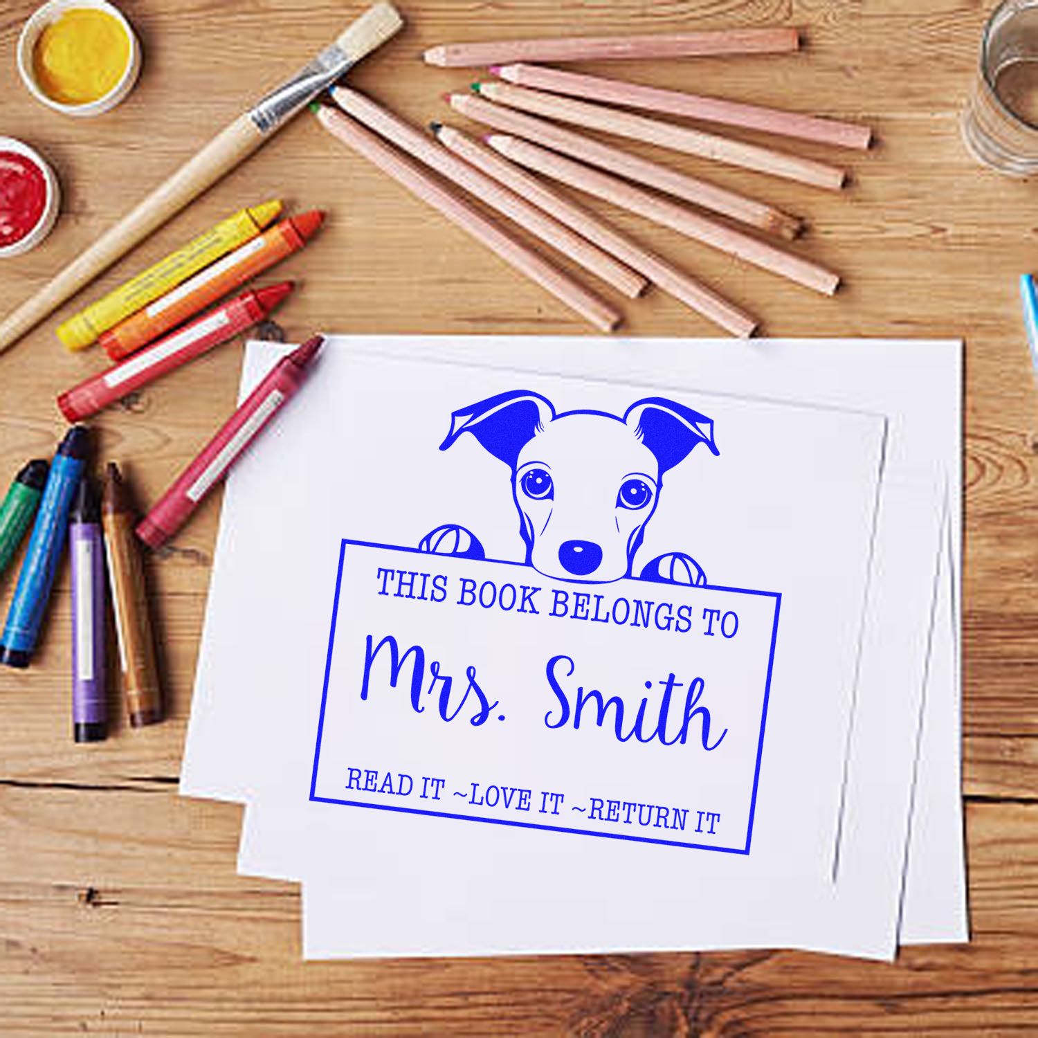 Slim Whippet Customized Personal Library Stamp - Engineer Seal Stamps