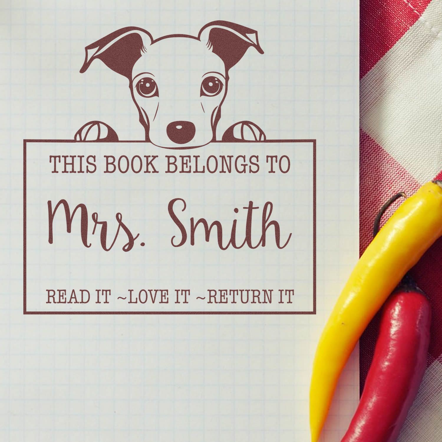 Slim Whippet Customized Personal Library Stamp - Engineer Seal Stamps