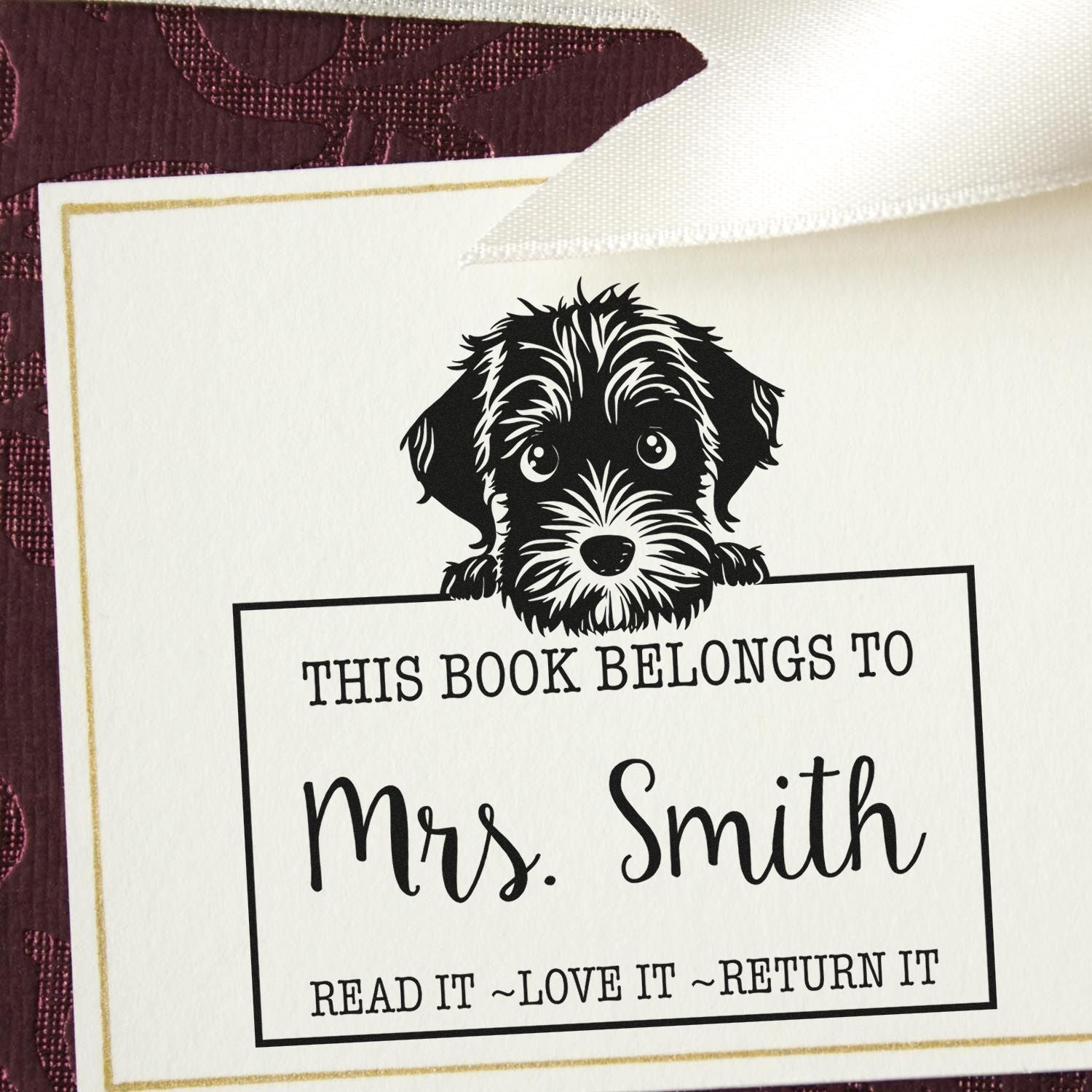 Pre-Inked Wirehaired Pointing Griffon Personalized For Library Books Stamp - Engineer Seal Stamps