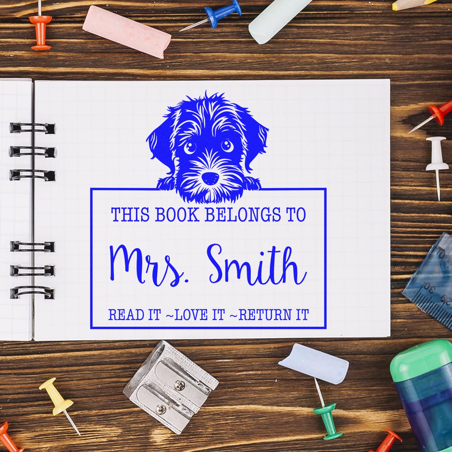 Adorable Self-Inking Wirehaired Pointing Griffon Personalized Read It Stamp - Engineer Seal Stamps