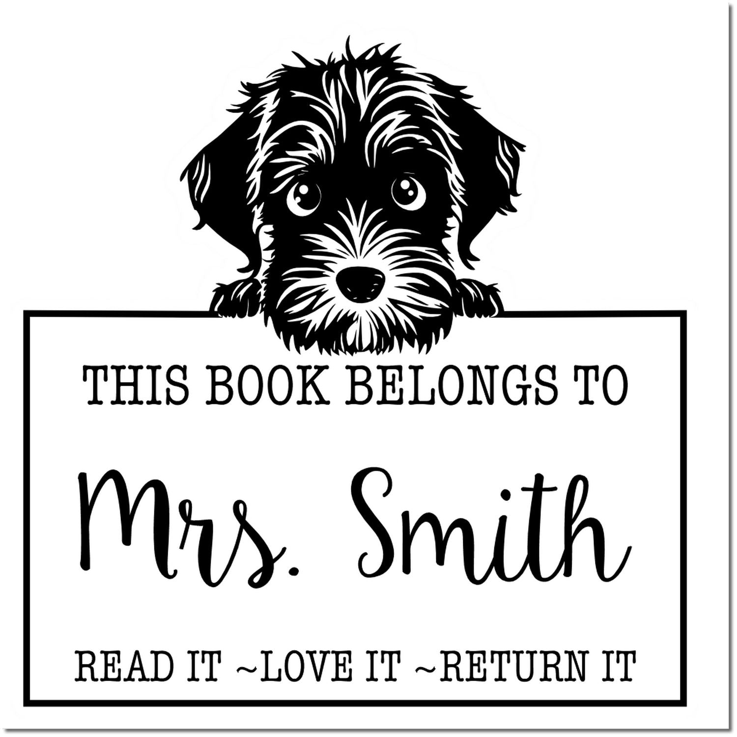 Slim Wirehaired Pointing Griffon Customized Name For Books Stamp - Engineer Seal Stamps