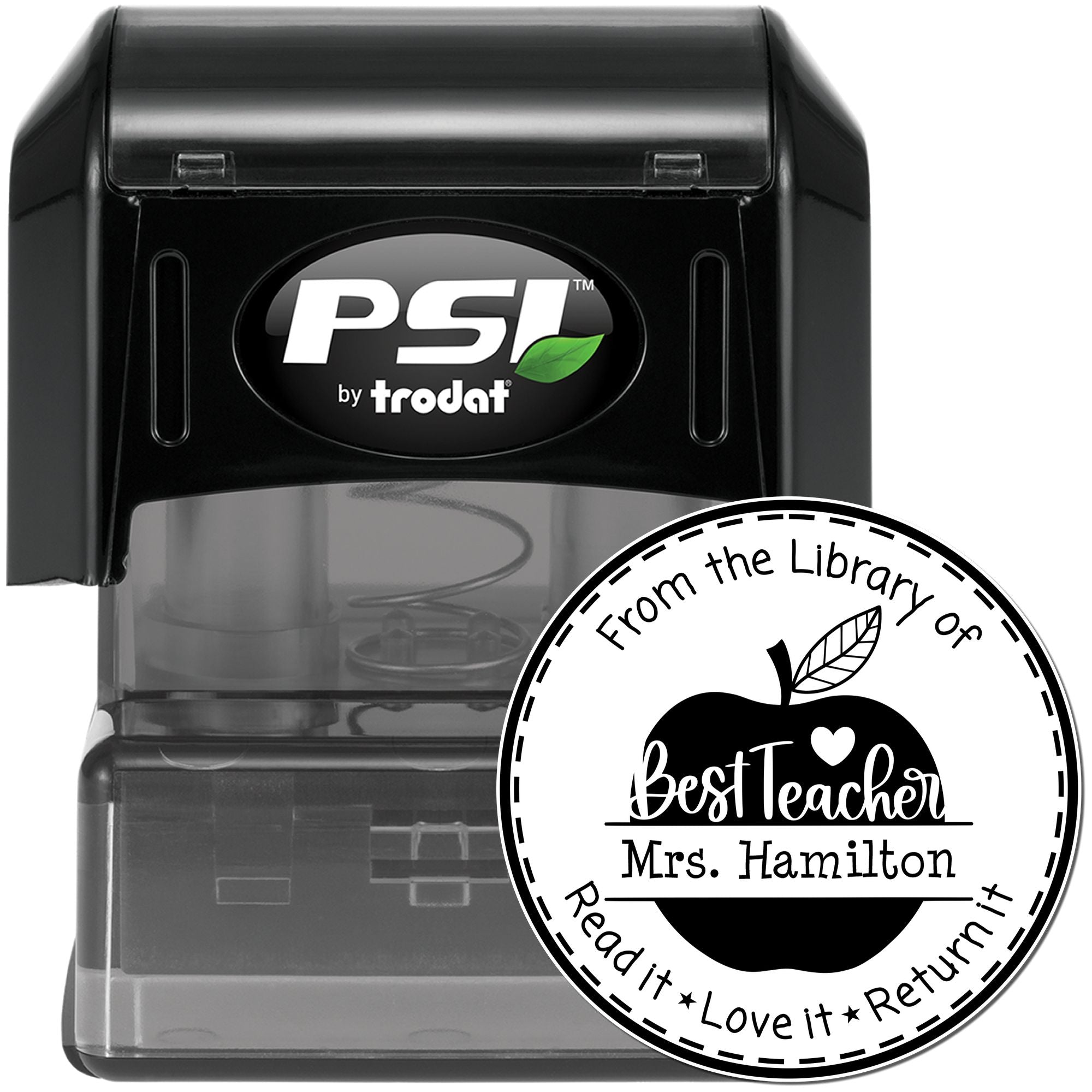 Best Teacher PSI Pre-Inked Personalizable Classroom Educator Library Seal Stamp - Engineer Seal Stamps