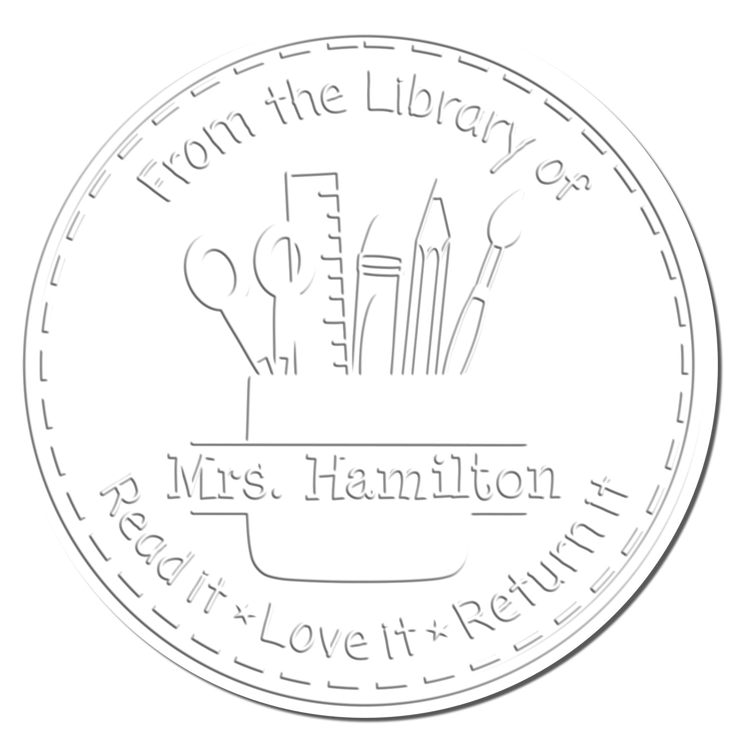 Desk Art Mug Personalized Teacher Signature Embosser - Engineer Seal Stamps