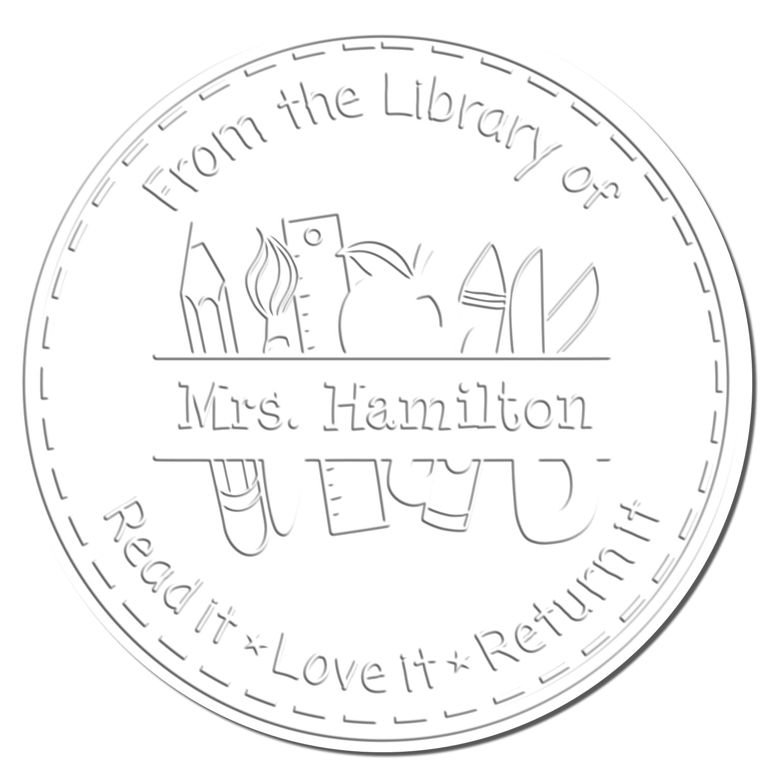 Handheld Art Supplies Customized Teacher Library Branding Embosser - Engineer Seal Stamps