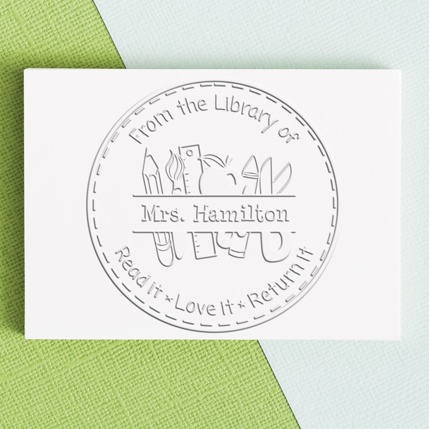 Handheld Art Supplies Customized Teacher Library Branding Embosser