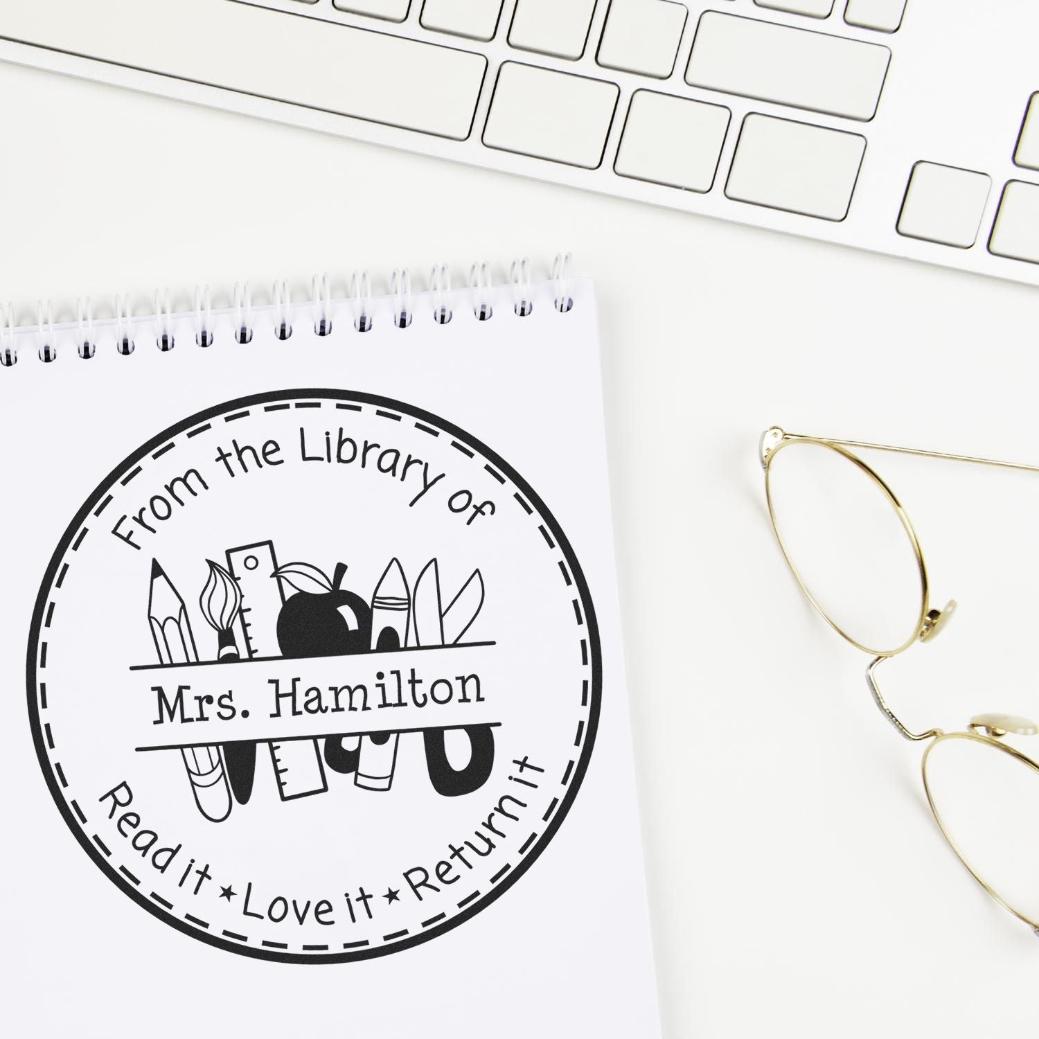 Pre-Inked Art Supplies Book Return For Class Stamp - Engineer Seal Stamps