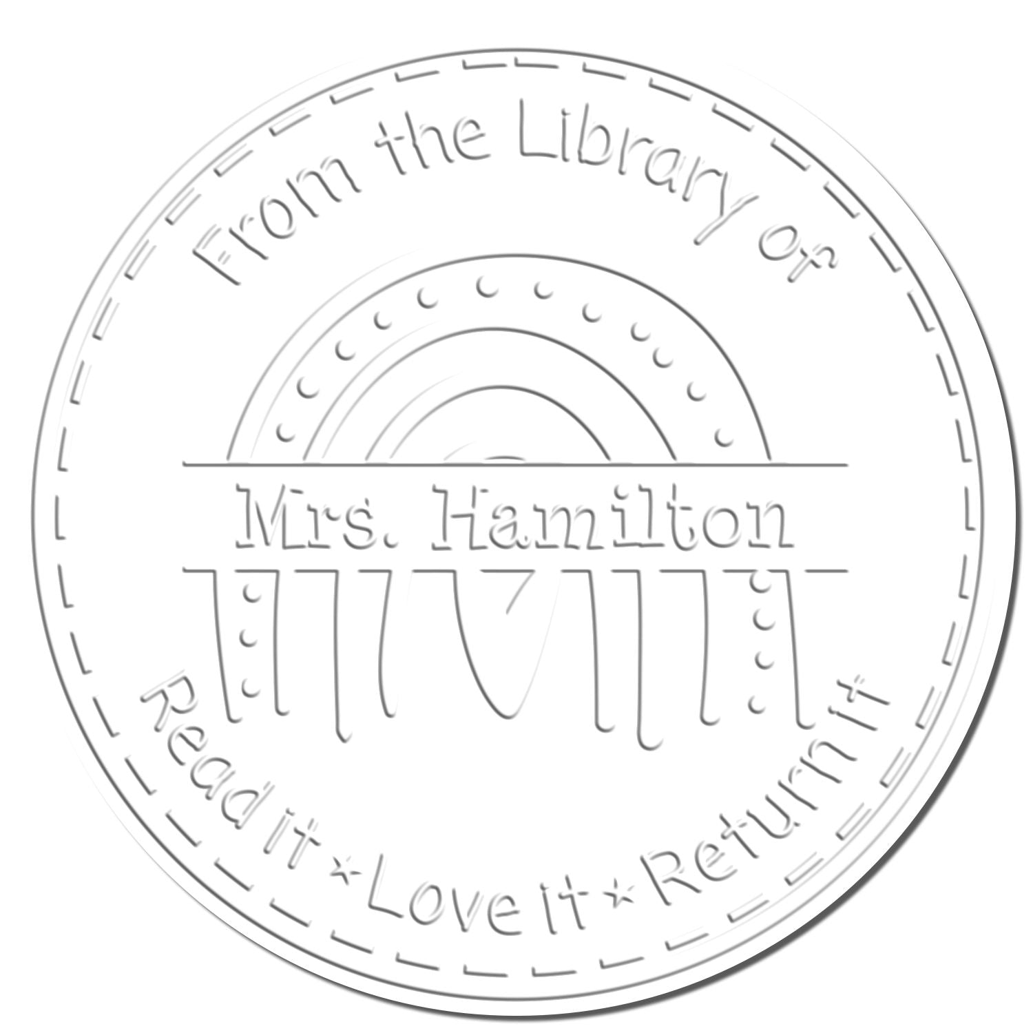 Desk Boho Rainbow Personalized Teacher Message Embosser - Engineer Seal Stamps