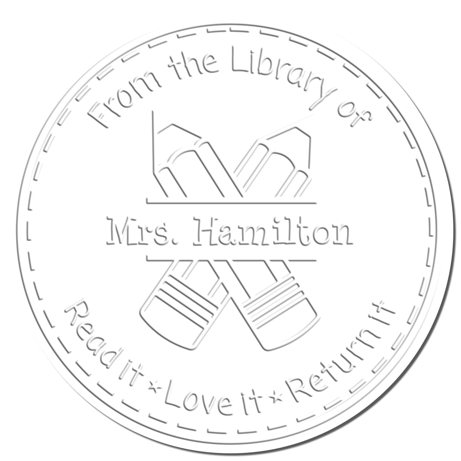 Handheld Two Pencils Customized Teacher For Organizing Books Seal - Engineer Seal Stamps