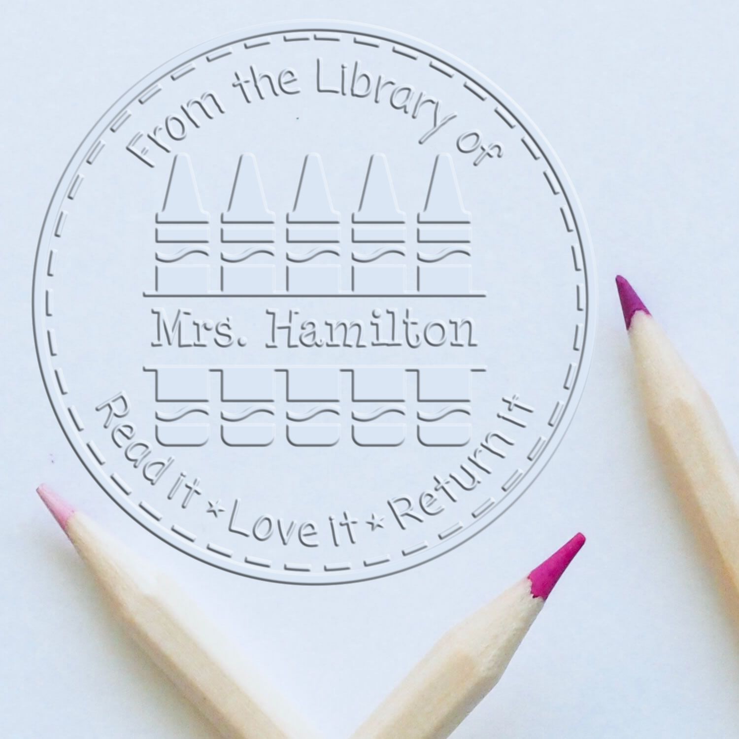 Desk Solid Crayons Personalized Teacher Book Label Seal - Engineer Seal Stamps
