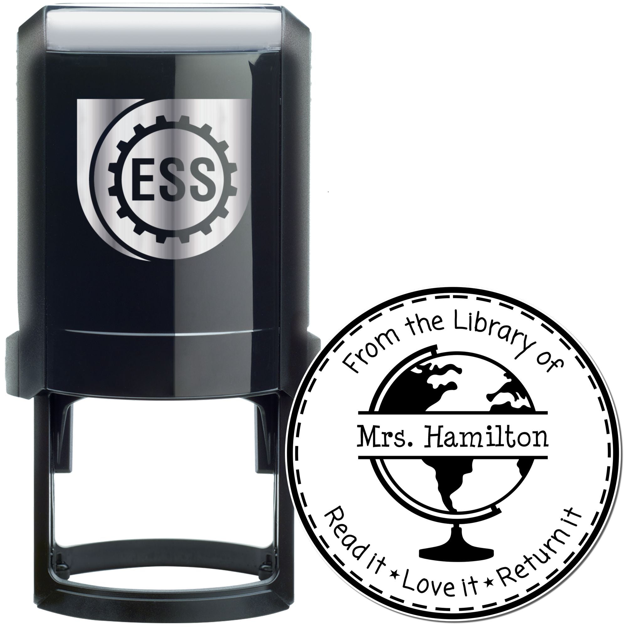 Globe Self-Inking Custom From The Desk Of Teacher Stamp - Engineer Seal Stamps