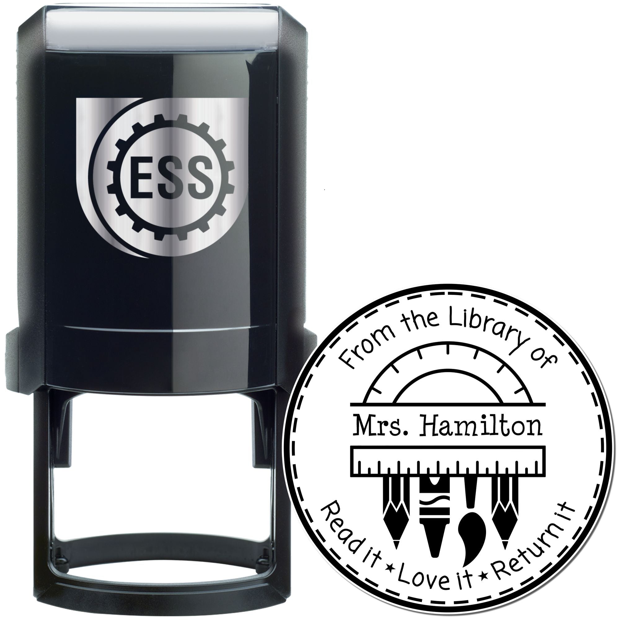 Protractor Self-Inking Custom Ex Libris Teacher Stamp - Engineer Seal Stamps
