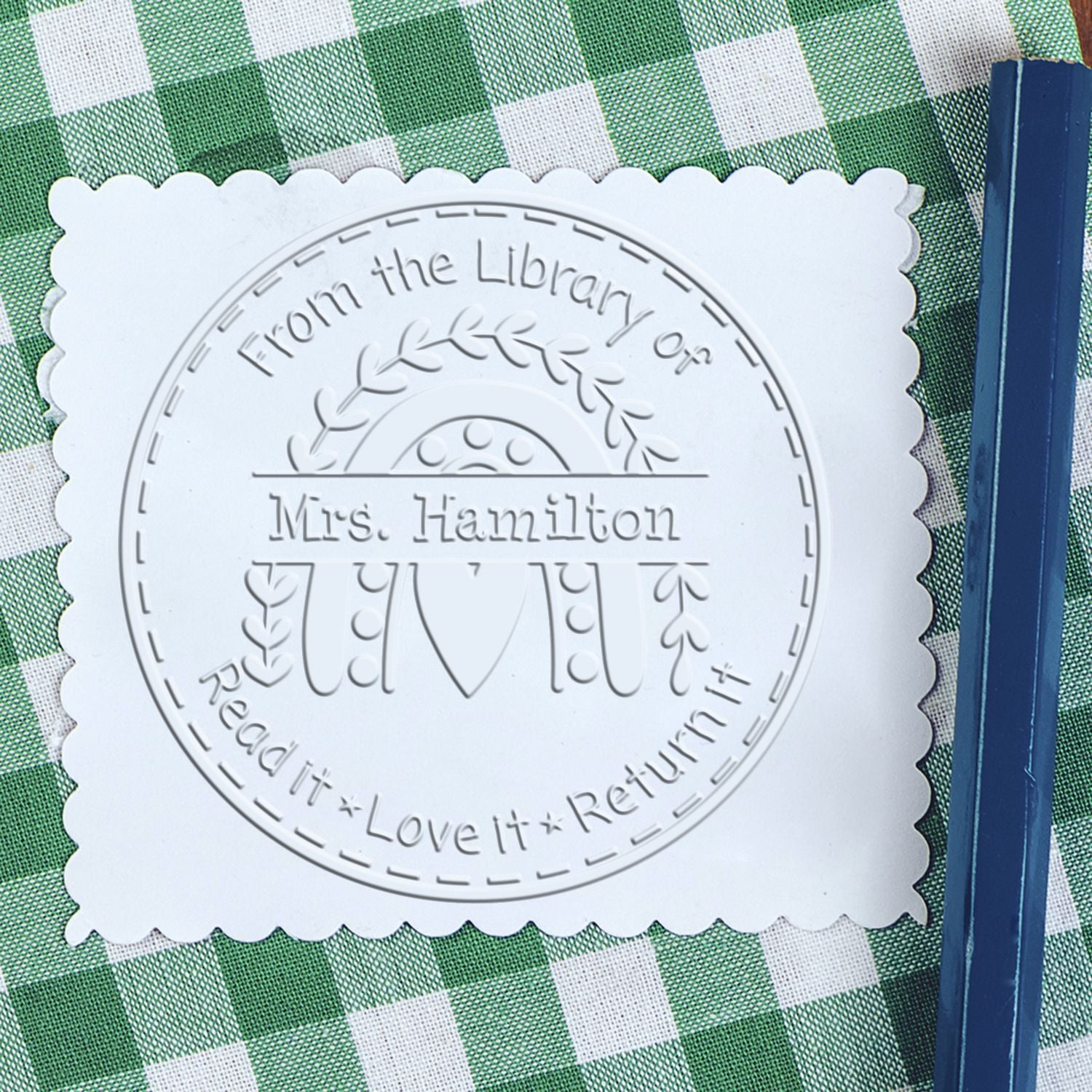 Hybrid Heart Rainbow Personalized For Teacher's Books Seal - Engineer Seal Stamps