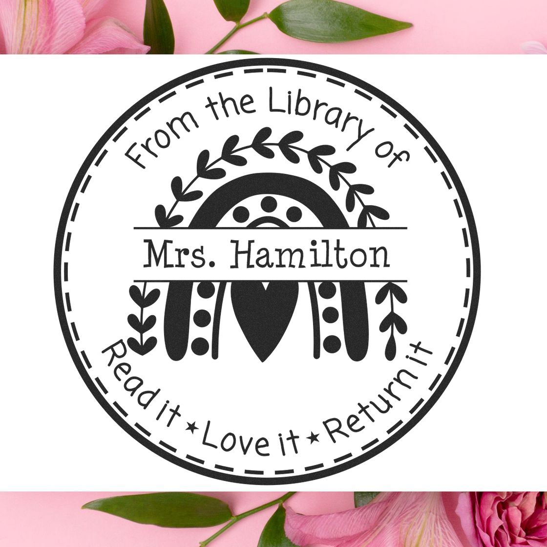 Heart Rainbow Customized Book Appreciation Stamp - Engineer Seal Stamps
