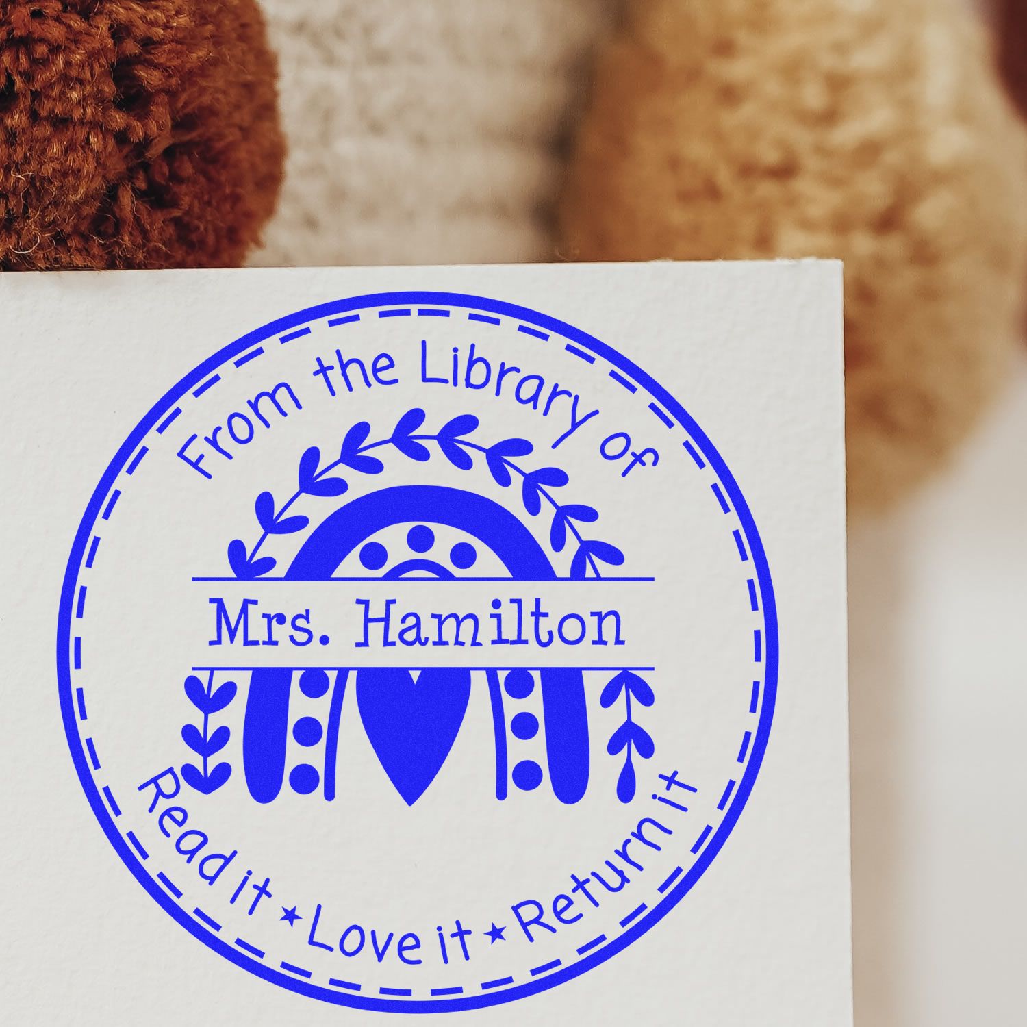 Heart Rainbow Customized Book Appreciation Stamp - Engineer Seal Stamps