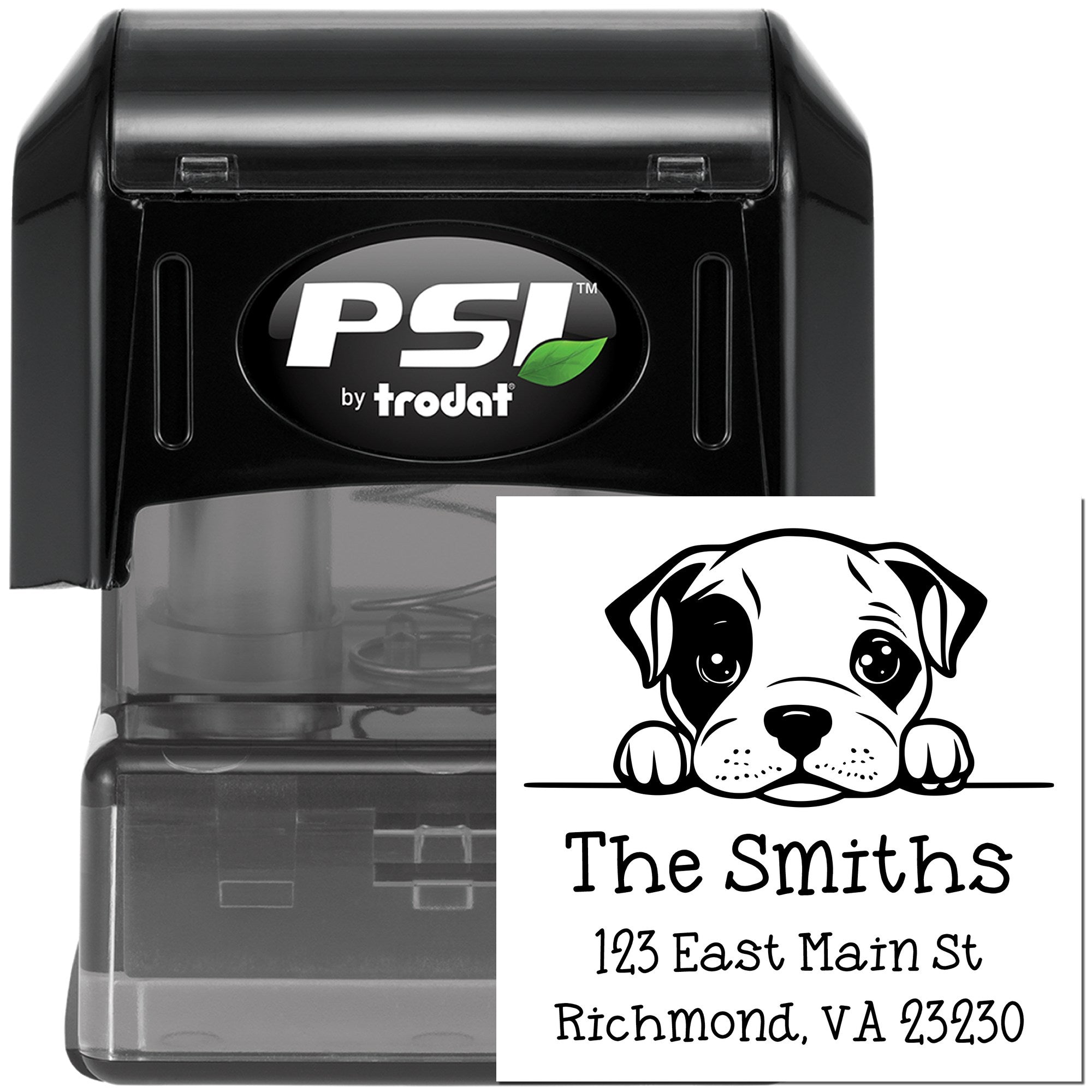 PSI Pre-Inked American Staffordshire Terrier Puppy Dog Personalized Return Address Stamp - Engineer Seal Stamps