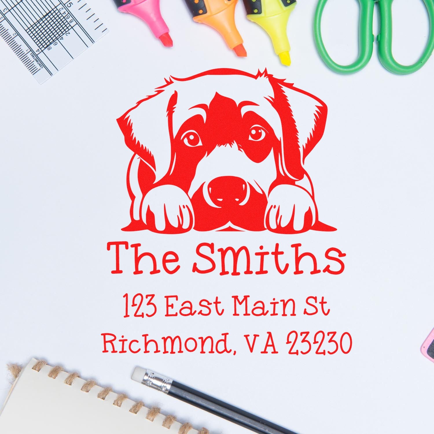 Slim Anatolian Shepherd Customized Return Address Stamp - Engineer Seal Stamps
