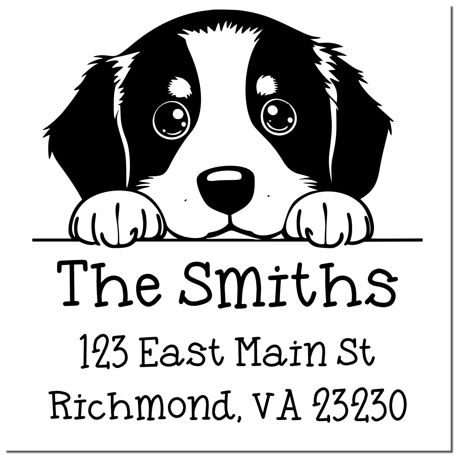 PSI Pre-Inked Bernese Mountain Puppy Dog Personalized Mailing Address Stamp - Engineer Seal Stamps