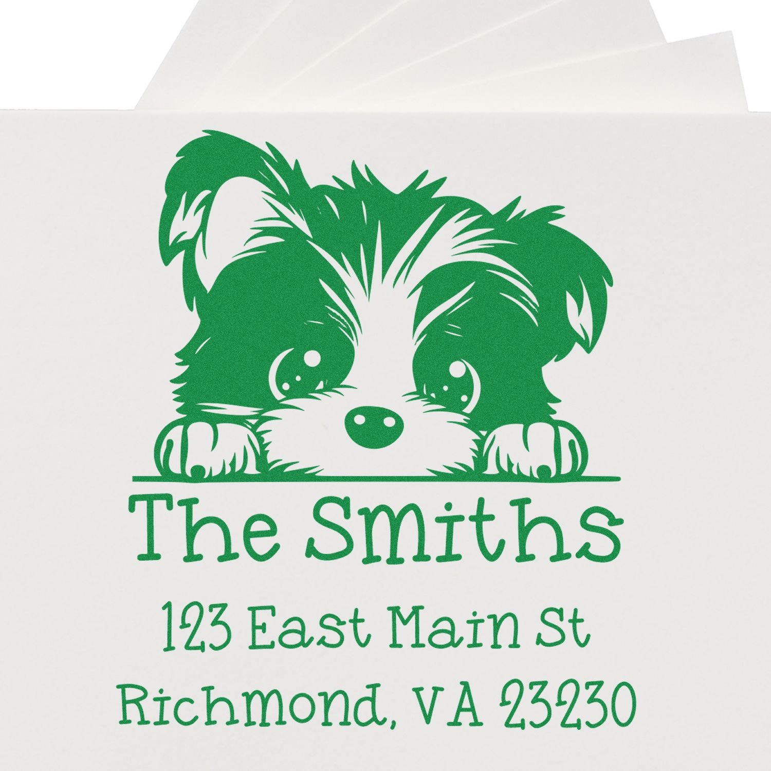 Slim Biewer Terrier Customized Mail Address Stamp - Engineer Seal Stamps