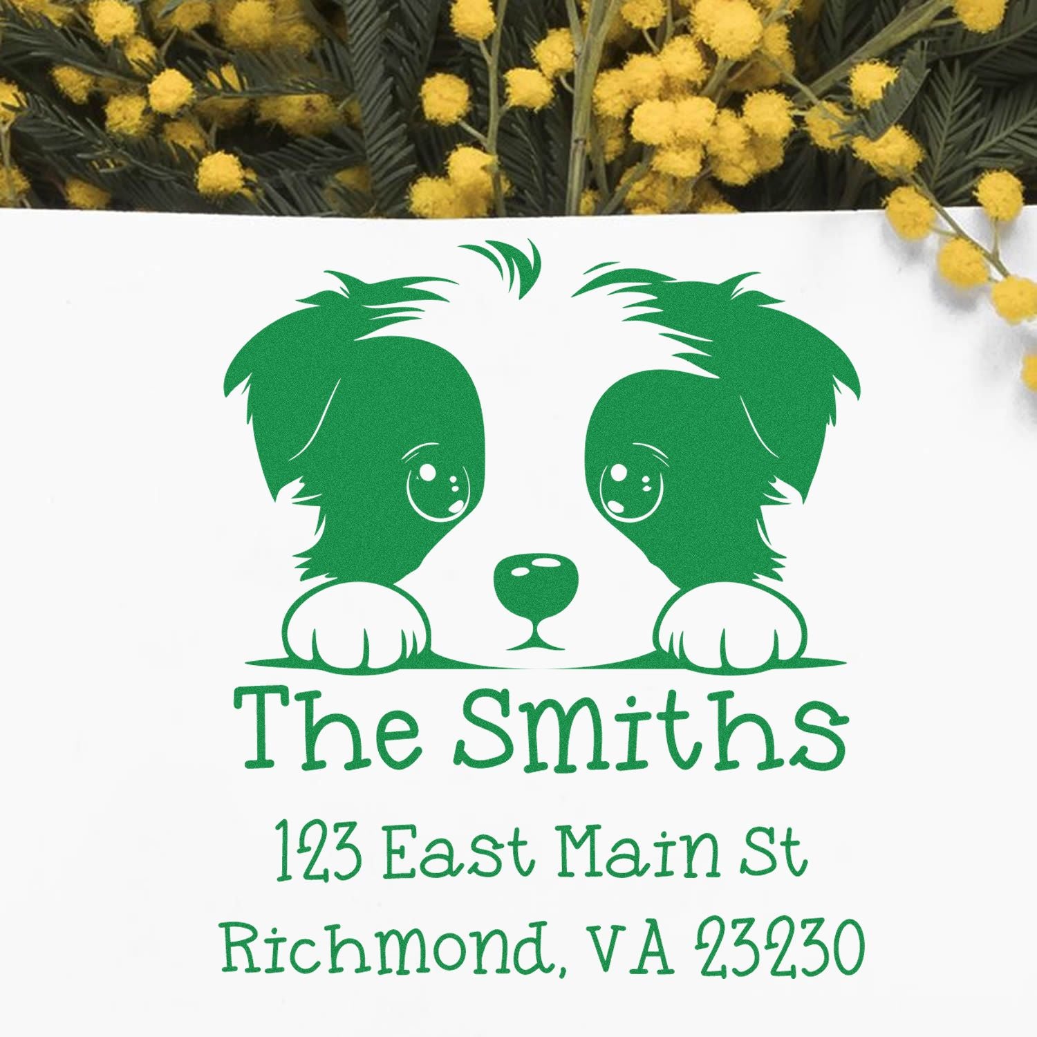 Slim Border Terrier Customized Home Address Stamp - Engineer Seal Stamps