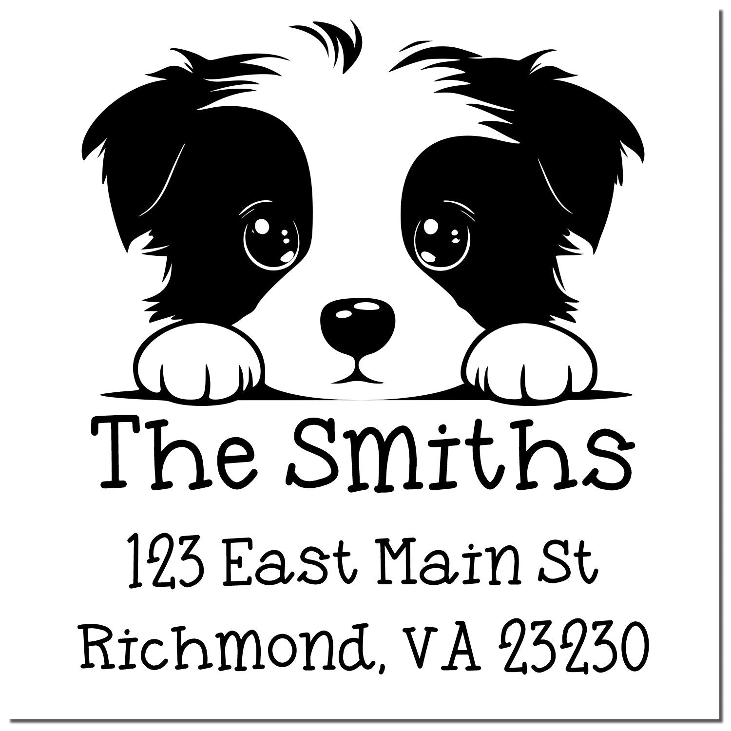 PSI Pre-Inked Border Terrier Puppy Dog Personalized Address Label Stamp - Engineer Seal Stamps