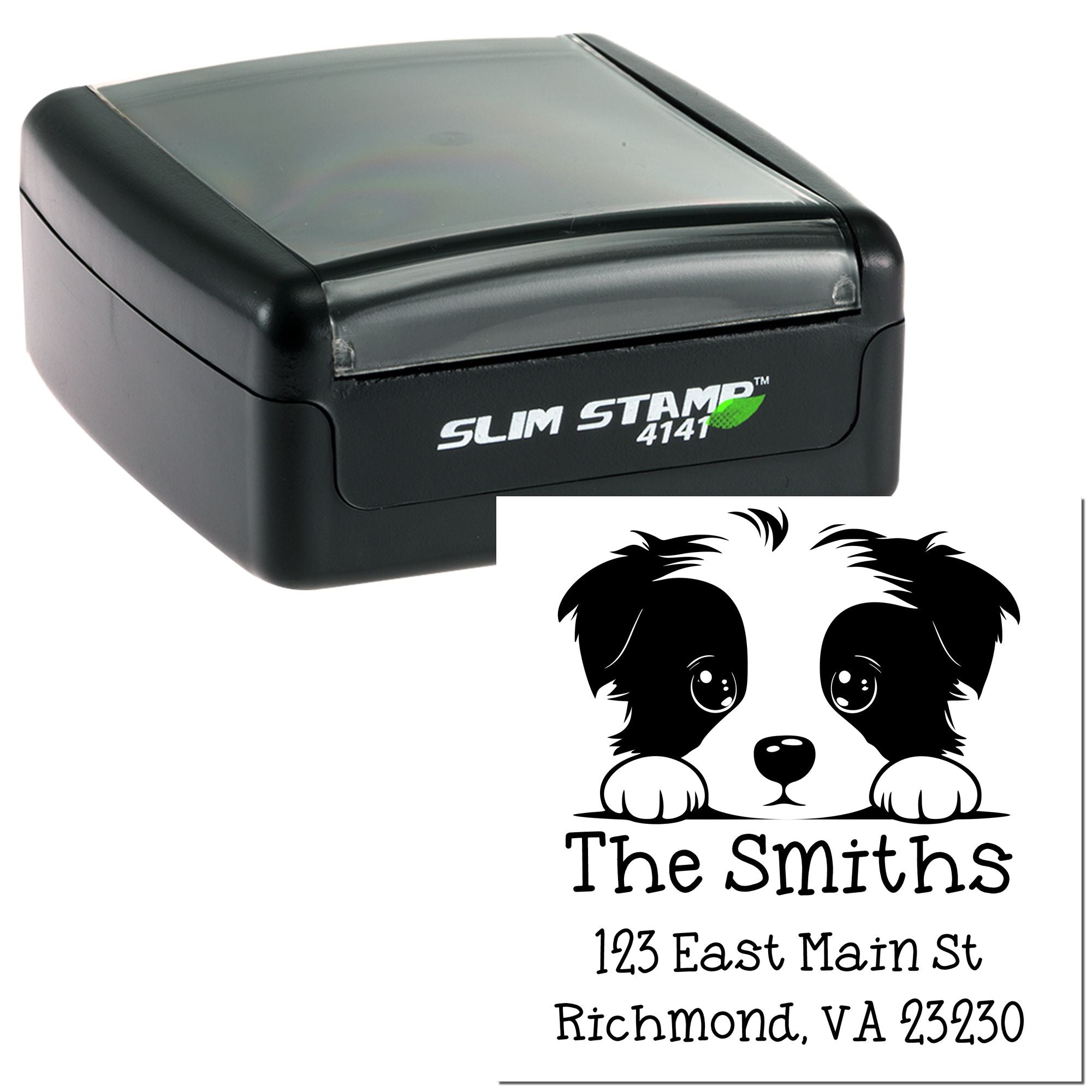 Slim Border Terrier Customized Home Address Stamp - Engineer Seal Stamps