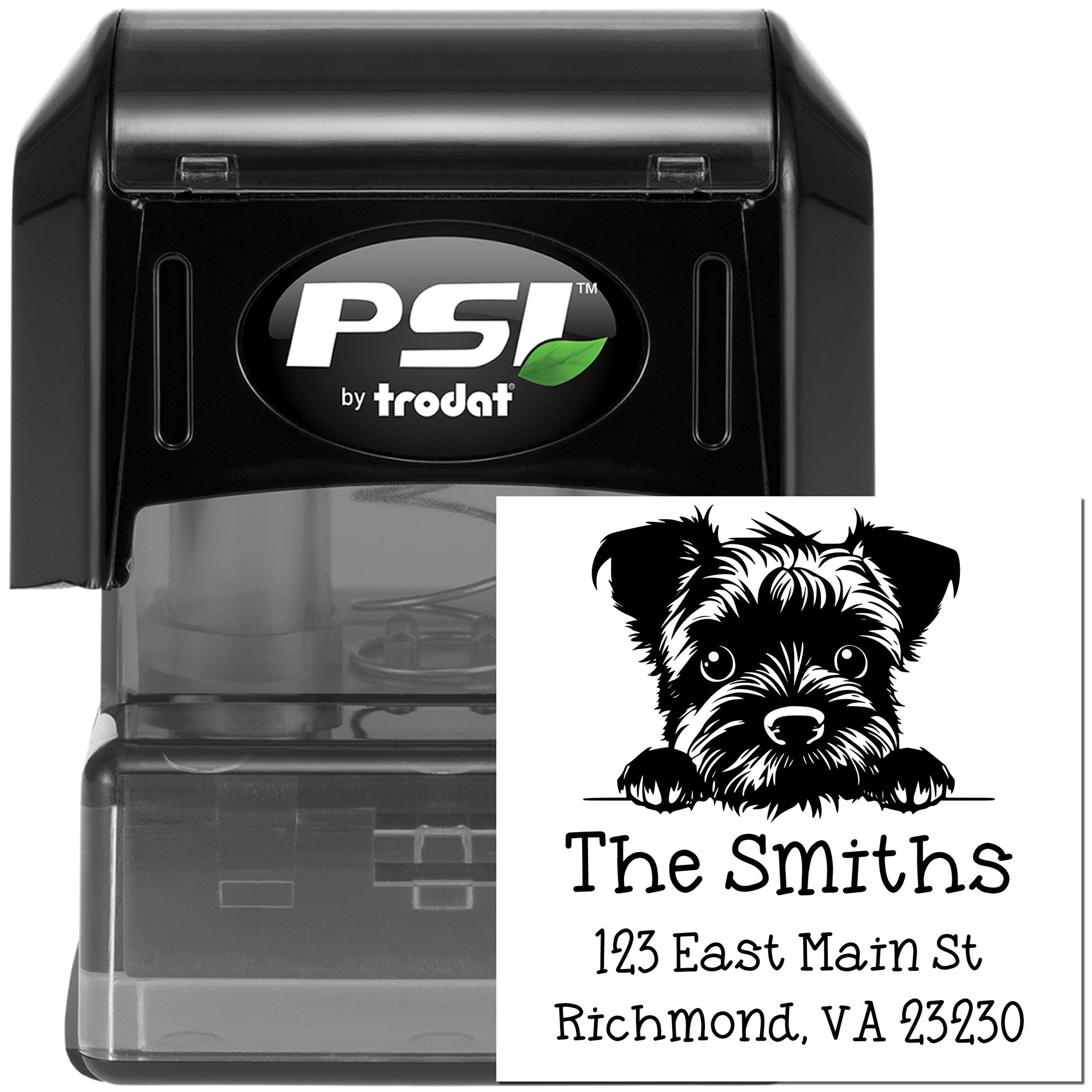 PSI Pre-Inked Border Collie Puppy Dog Personalized Address Label Stamp - Engineer Seal Stamps