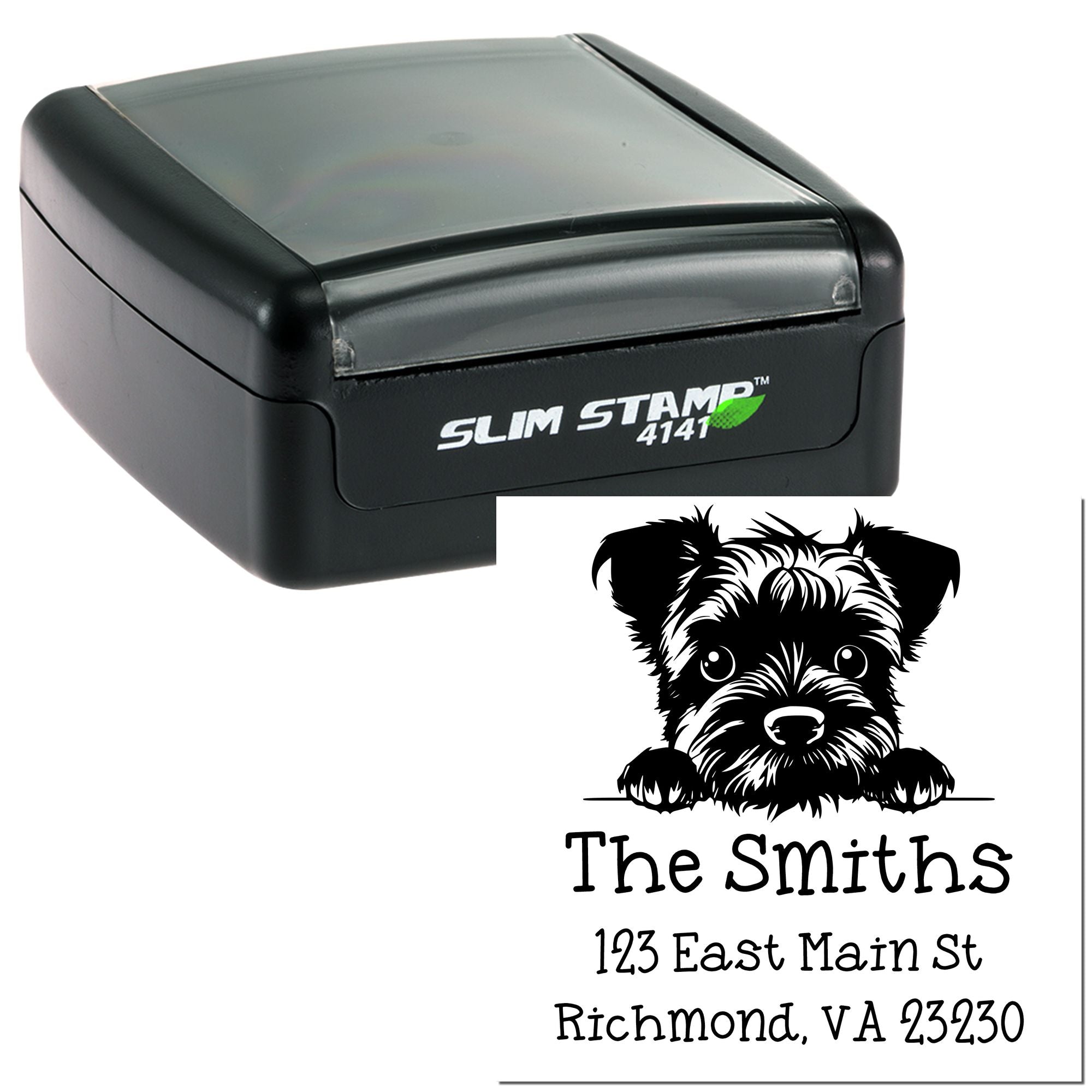 Slim Border Collie Customized Address Label Stamp - Engineer Seal Stamps