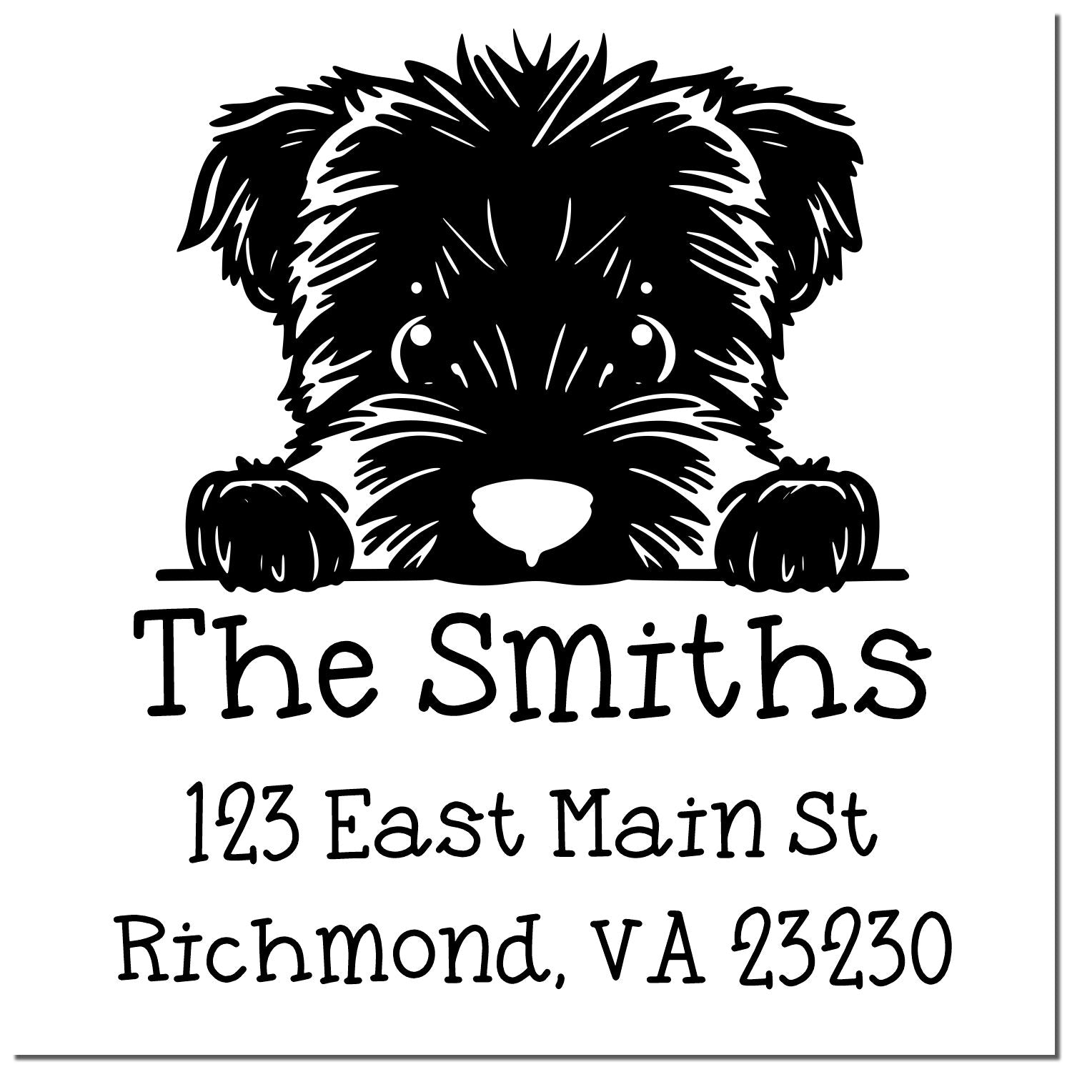 Slim Bouvier Des Flandres Customized Address Stamp - Engineer Seal Stamps