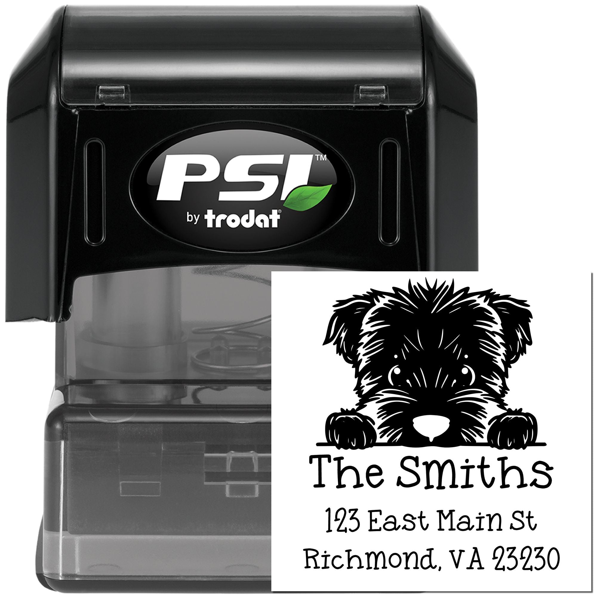 PSI Pre-Inked Bouvier Des Flandres Puppy Dog Personalized Address Return Stamp - Engineer Seal Stamps