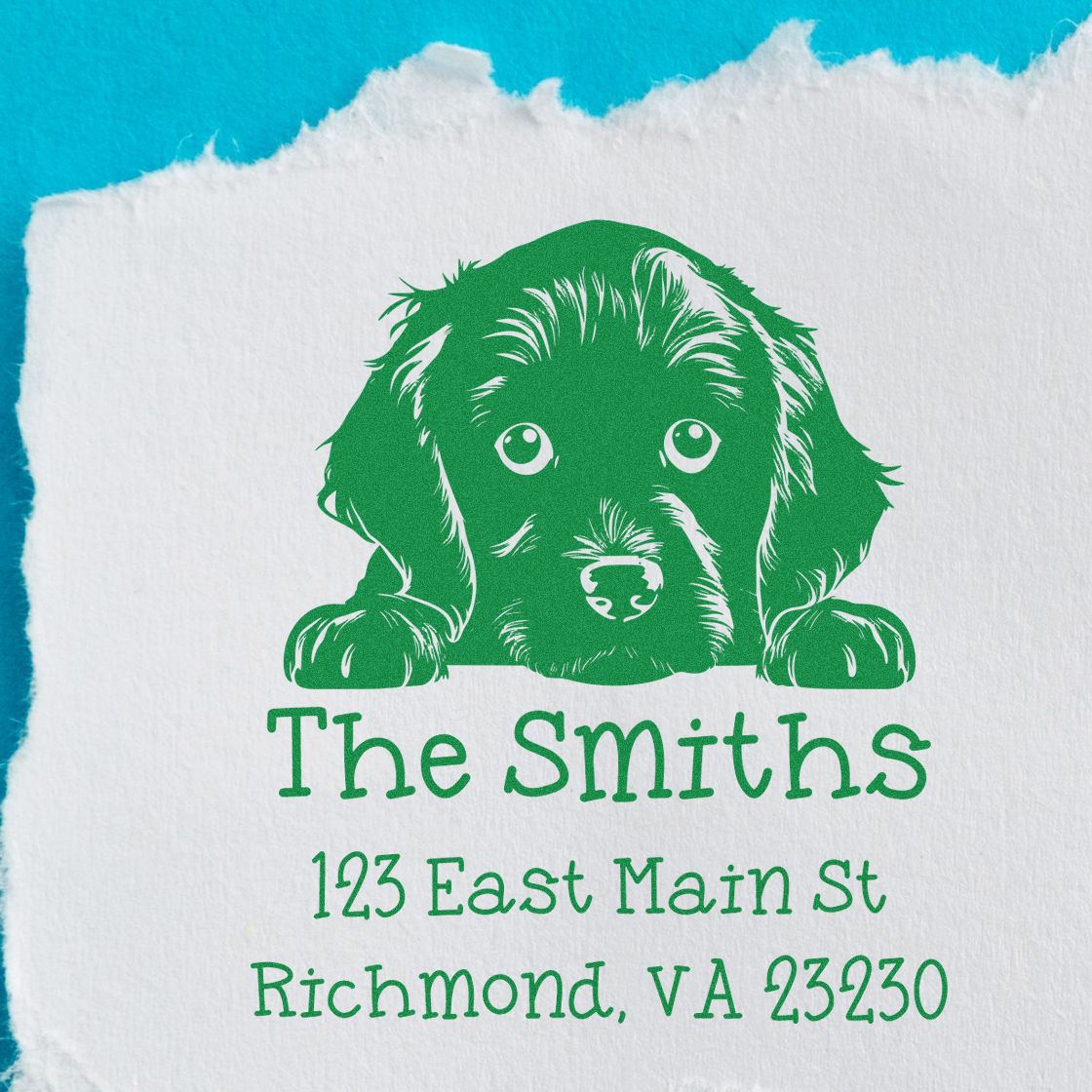 Wood Handle Boykin Spaniel Puppy Custom Custom Return Address Stamp - Engineer Seal Stamps