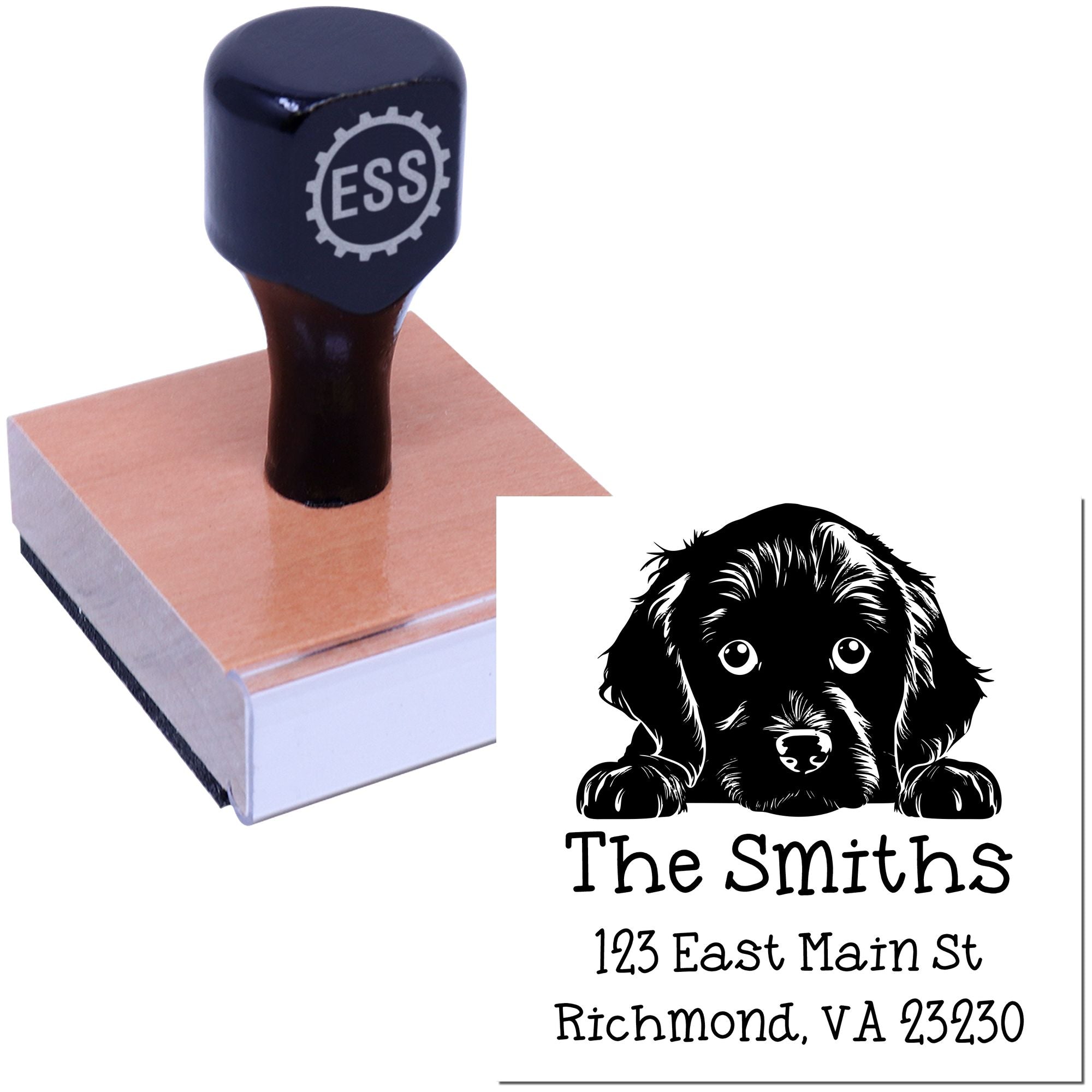 Wood Handle Boykin Spaniel Puppy Custom Custom Return Address Stamp - Engineer Seal Stamps
