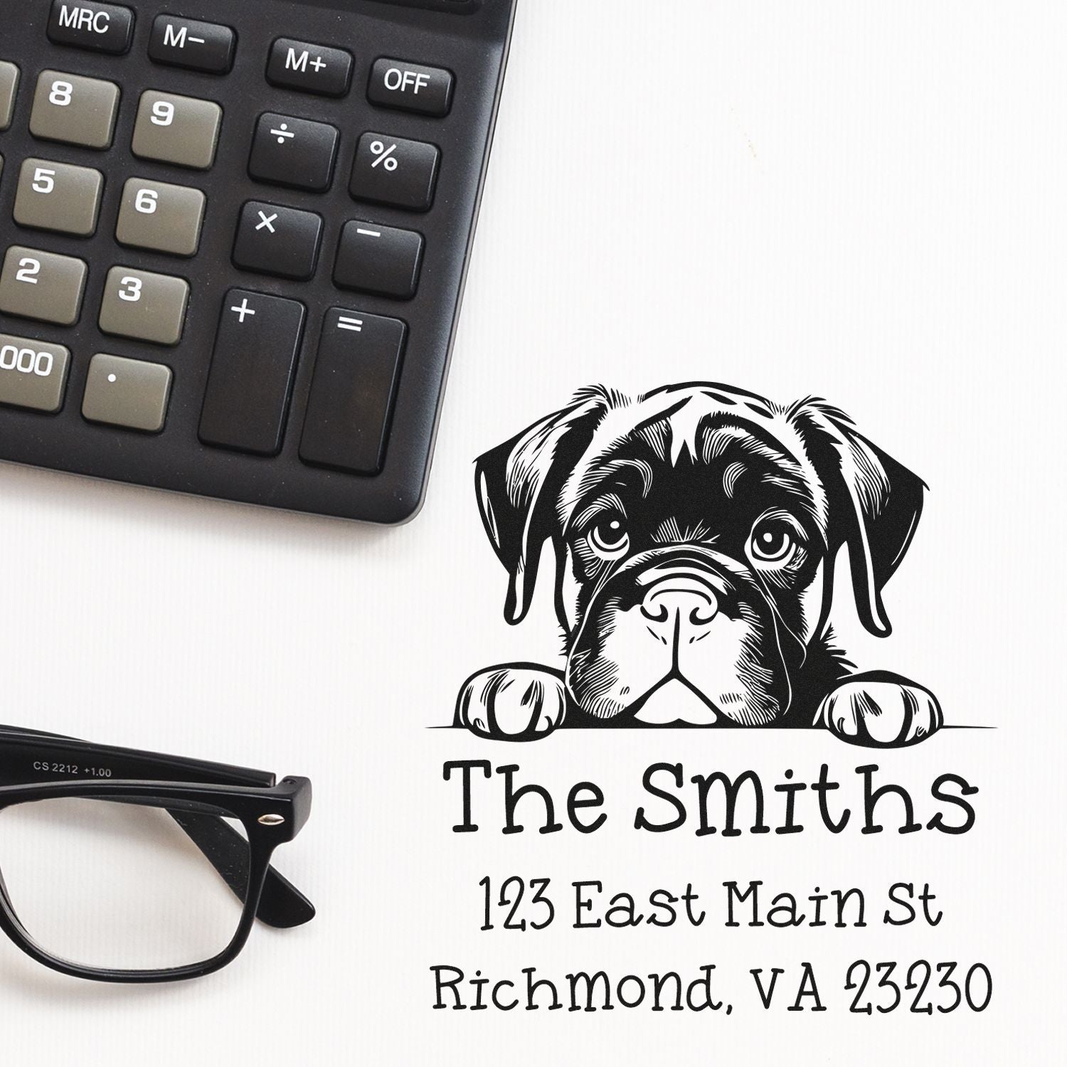 PSI Pre-Inked Cane Corso Puppy Dog Personalized Easy-To-Use Address Stamp - Engineer Seal Stamps