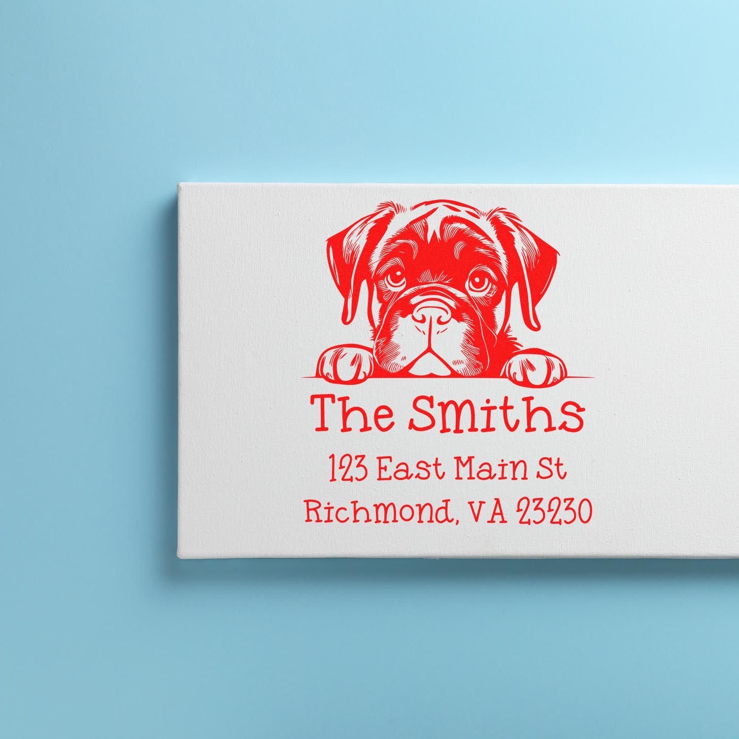 Wood Handle Cane Corso Puppy Custom Mail Stamp - Engineer Seal Stamps
