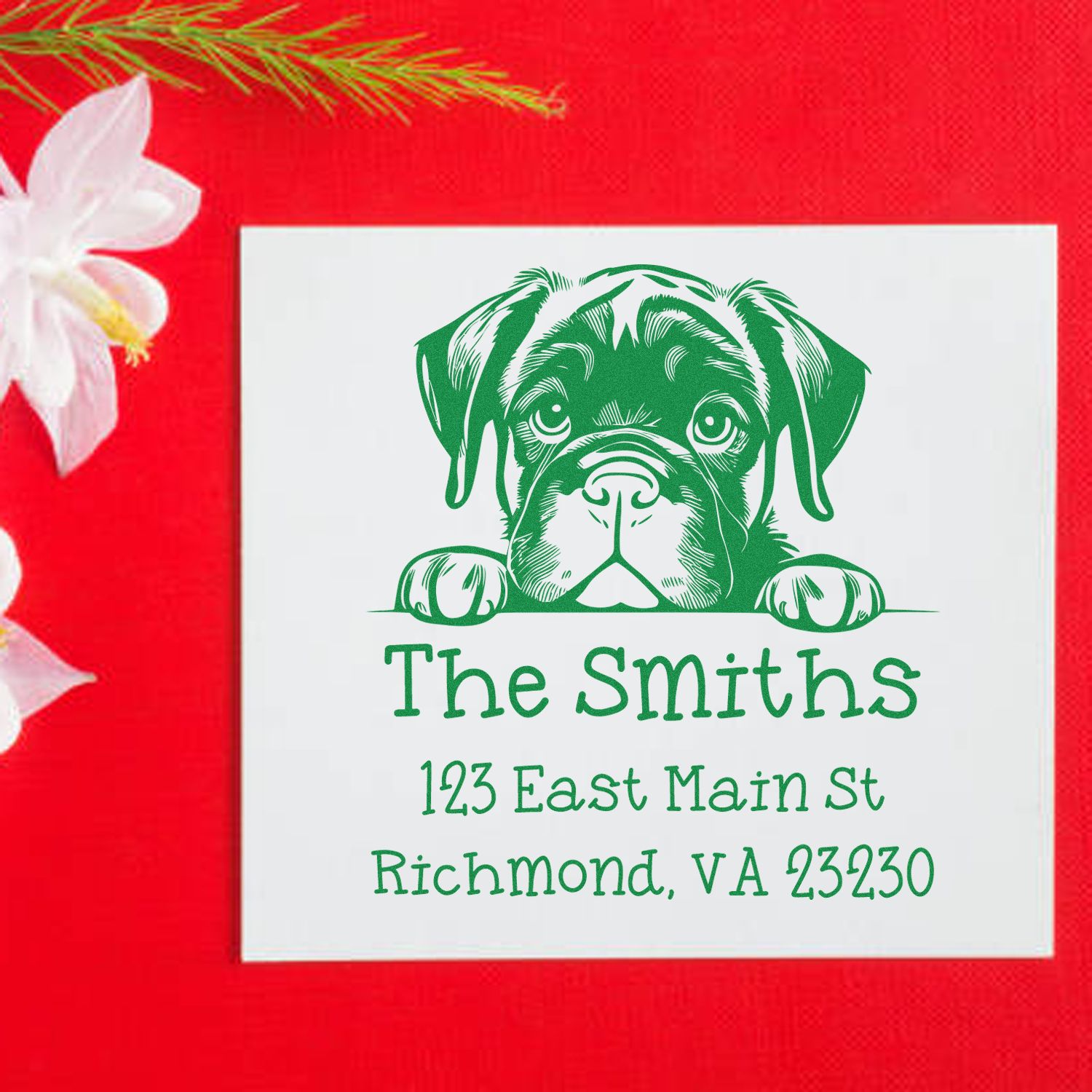 Slim Cane Corso Customized Refillable Address Stamp - Engineer Seal Stamps