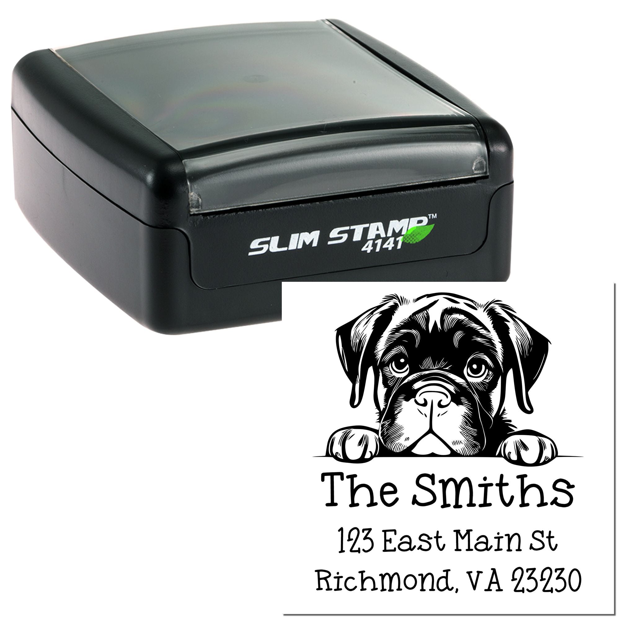 Slim Cane Corso Customized Refillable Address Stamp - Engineer Seal Stamps